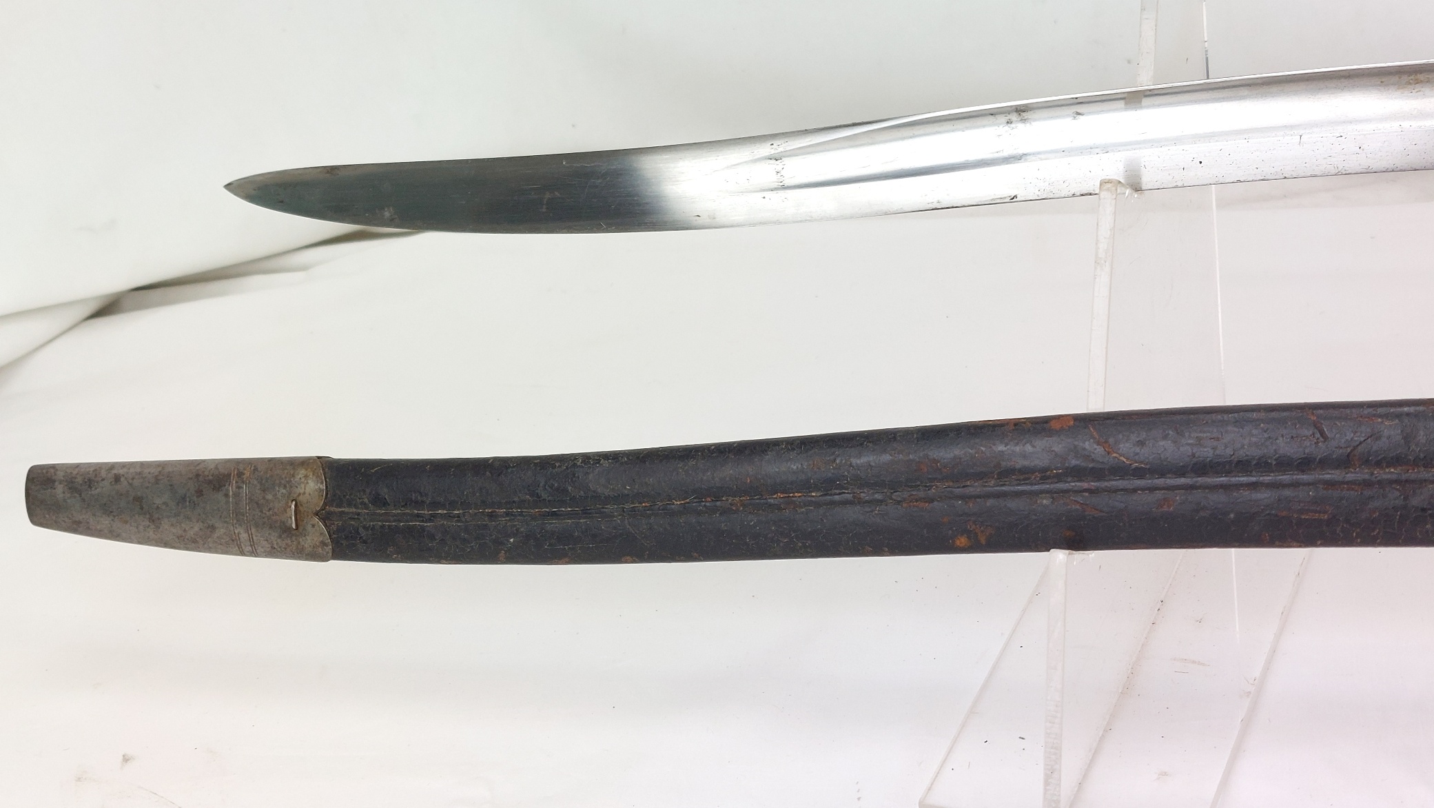 British, c.1856, Pattern 1856 Yataghan Sword Bayonet and Scabbard, Stepped Mortise, for Enfield Two-Band Short Rifle, Volunteer - Commercial Type - Image 9