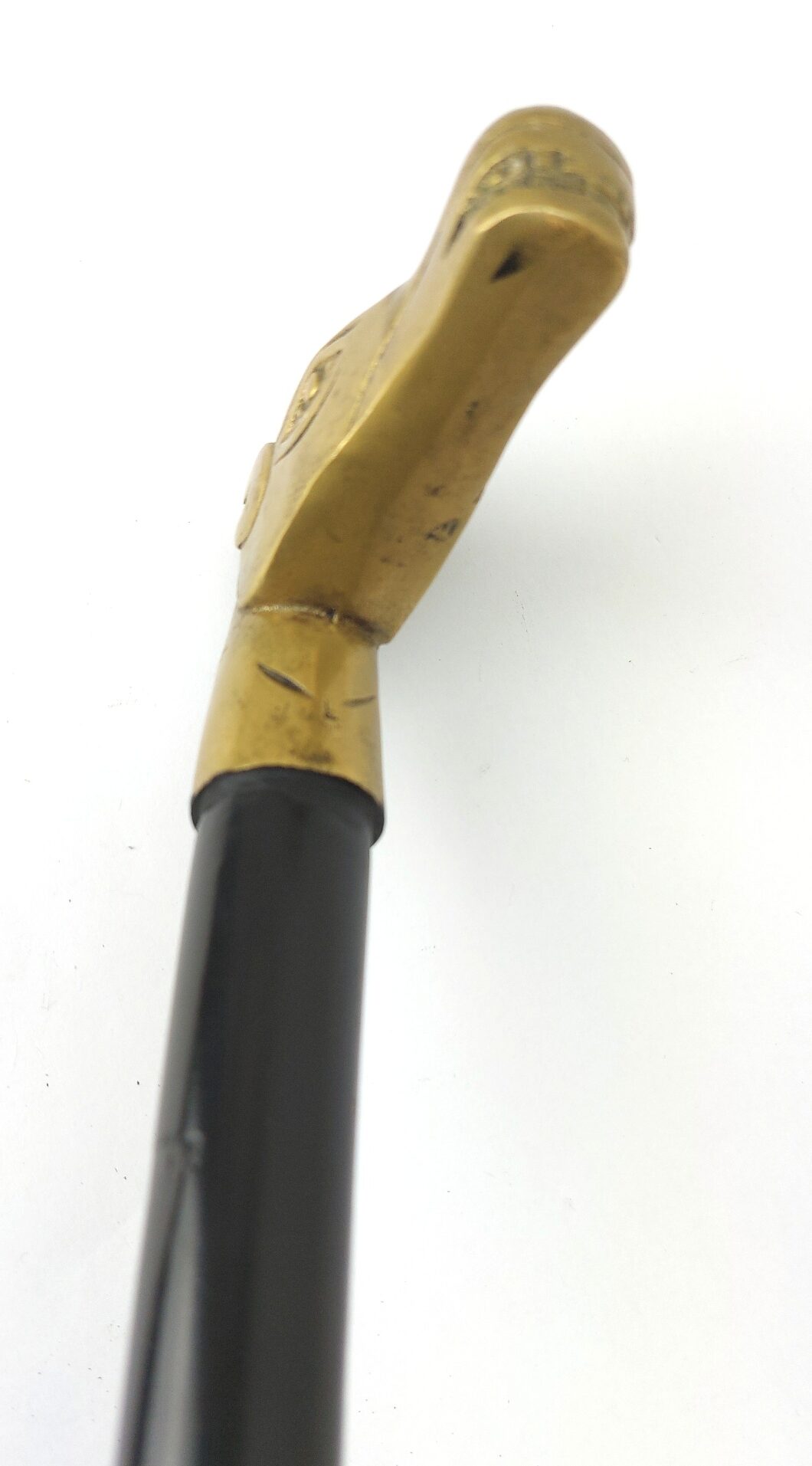 Victorian Edwardian, Brass Horse Head Handle Walking Stick (3)