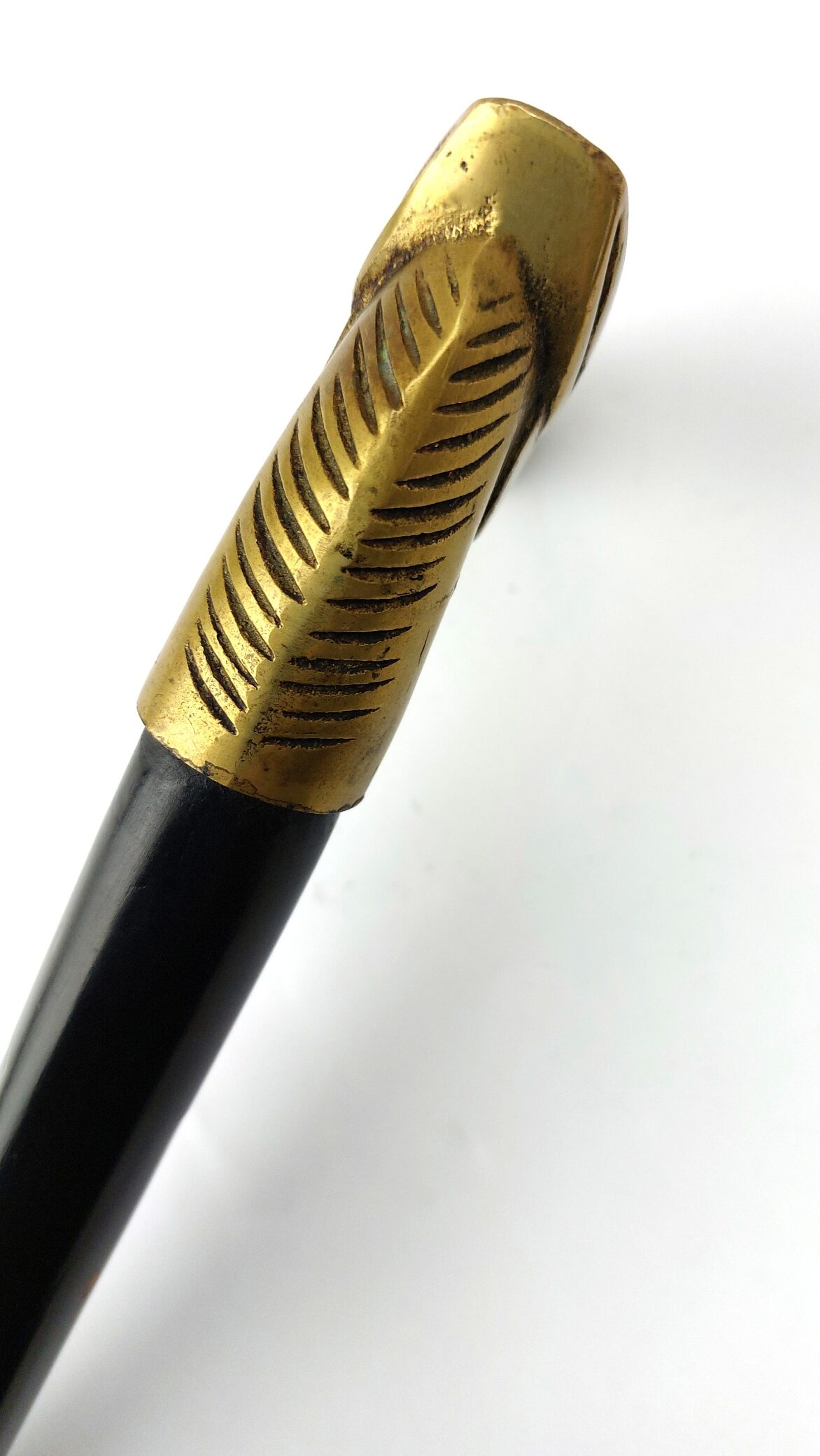 Victorian Edwardian, Brass Horse Head Handle Walking Stick (5)
