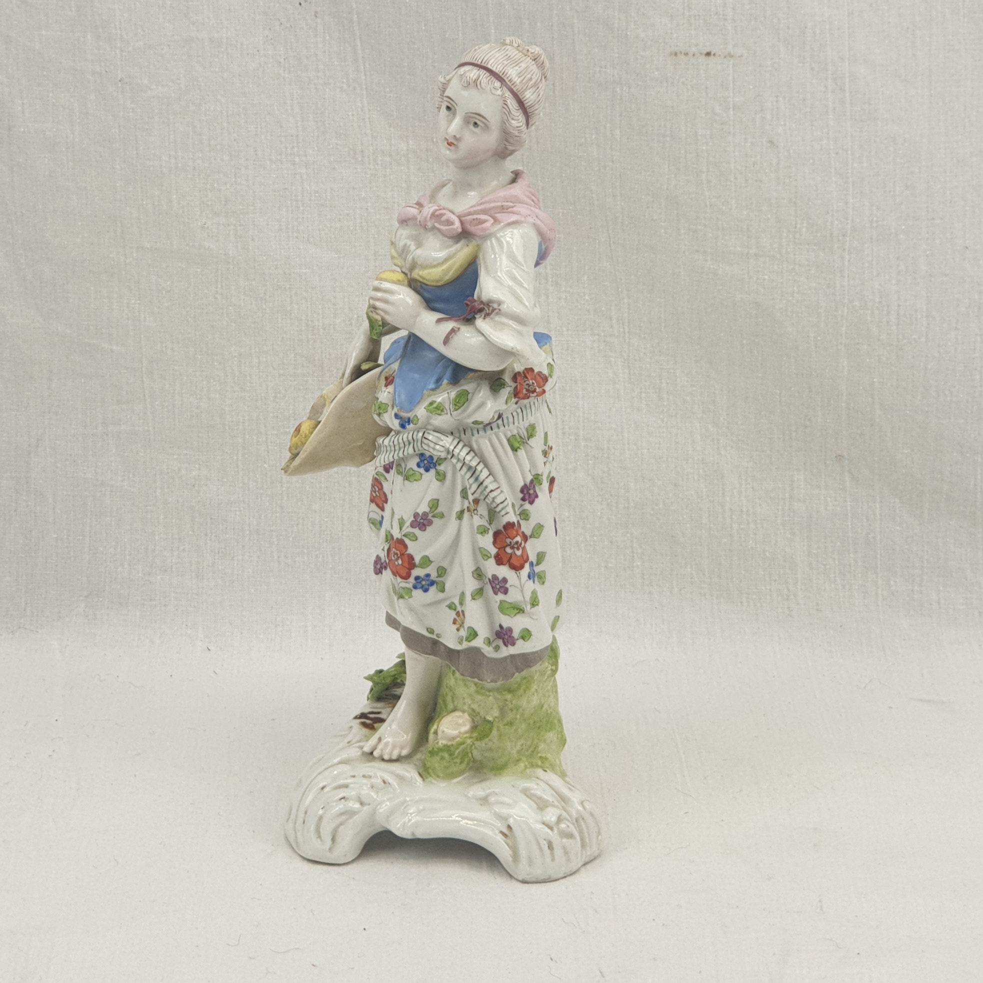 1880s Augustus Rex Porcelain Figurine Of A Lady With Fruit Basket By Helena Wolfsohn 2