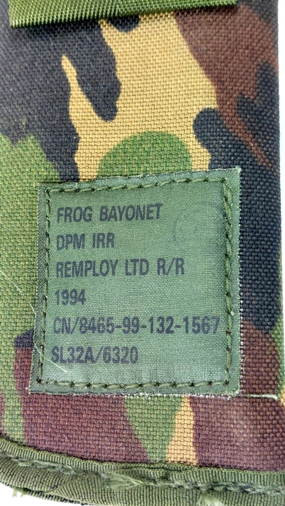 British Army, 1994, SA80 Bayonet Frog – DPM IRR PLCE Webbing – Remploy Ltd (2)