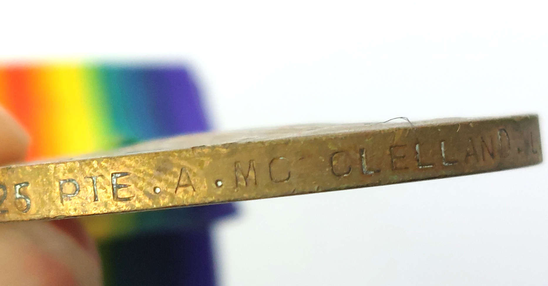 British, WW1, Named Victory Medal – 2125 Pte A. McClelland, Loyal North Lancashire Regiment (6)