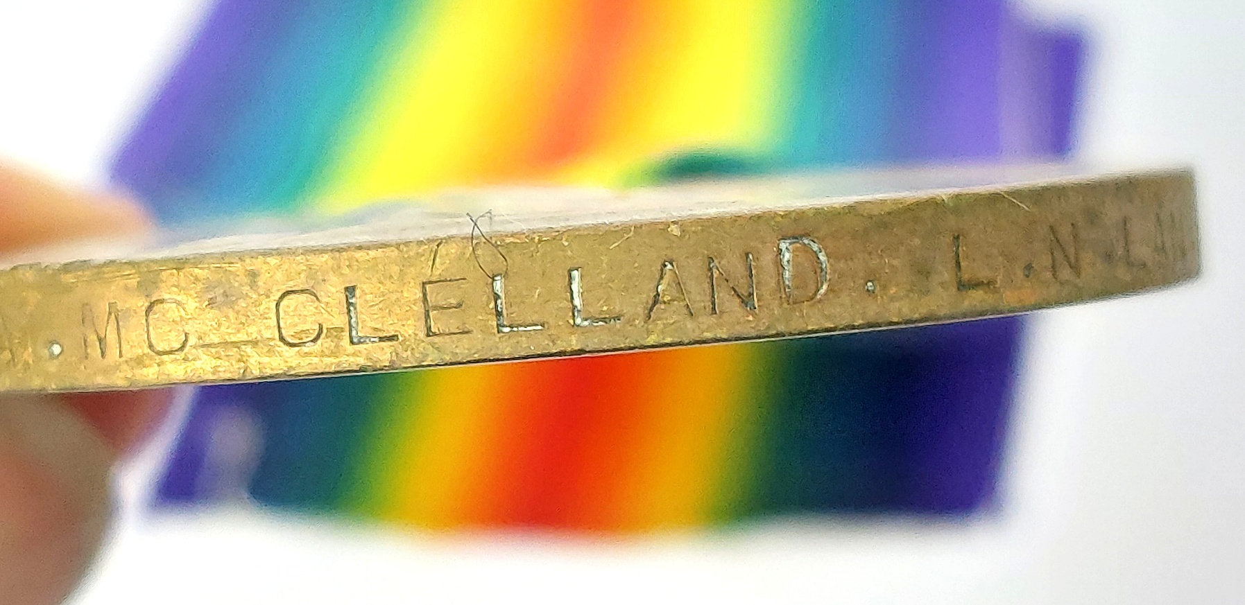 British, WW1, Named Victory Medal – 2125 Pte A. McClelland, Loyal North Lancashire Regiment (7)