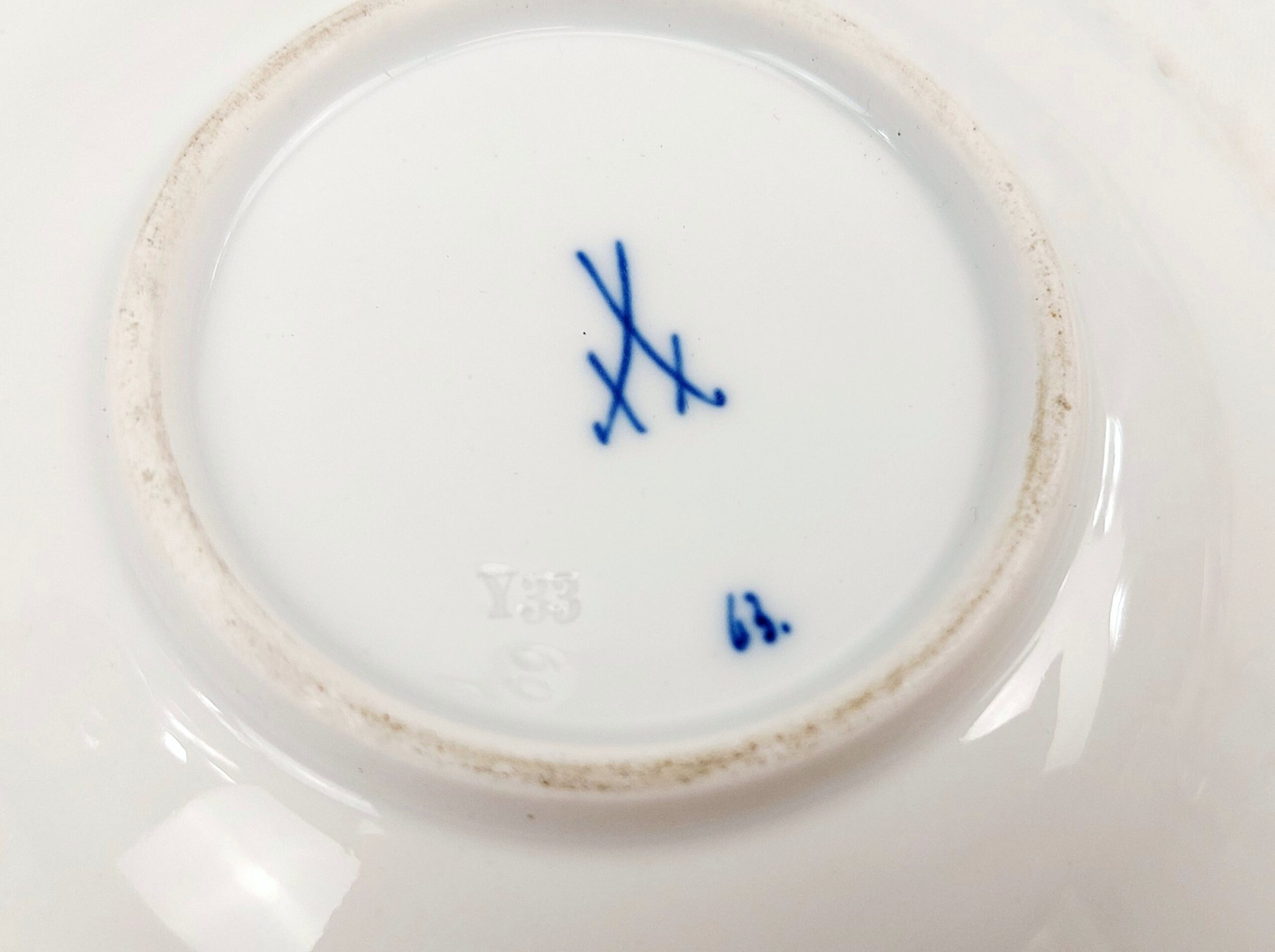 Circa 1880 - 1900 Meissen Acanthus Leaf Porcelain Cup And Saucer 4