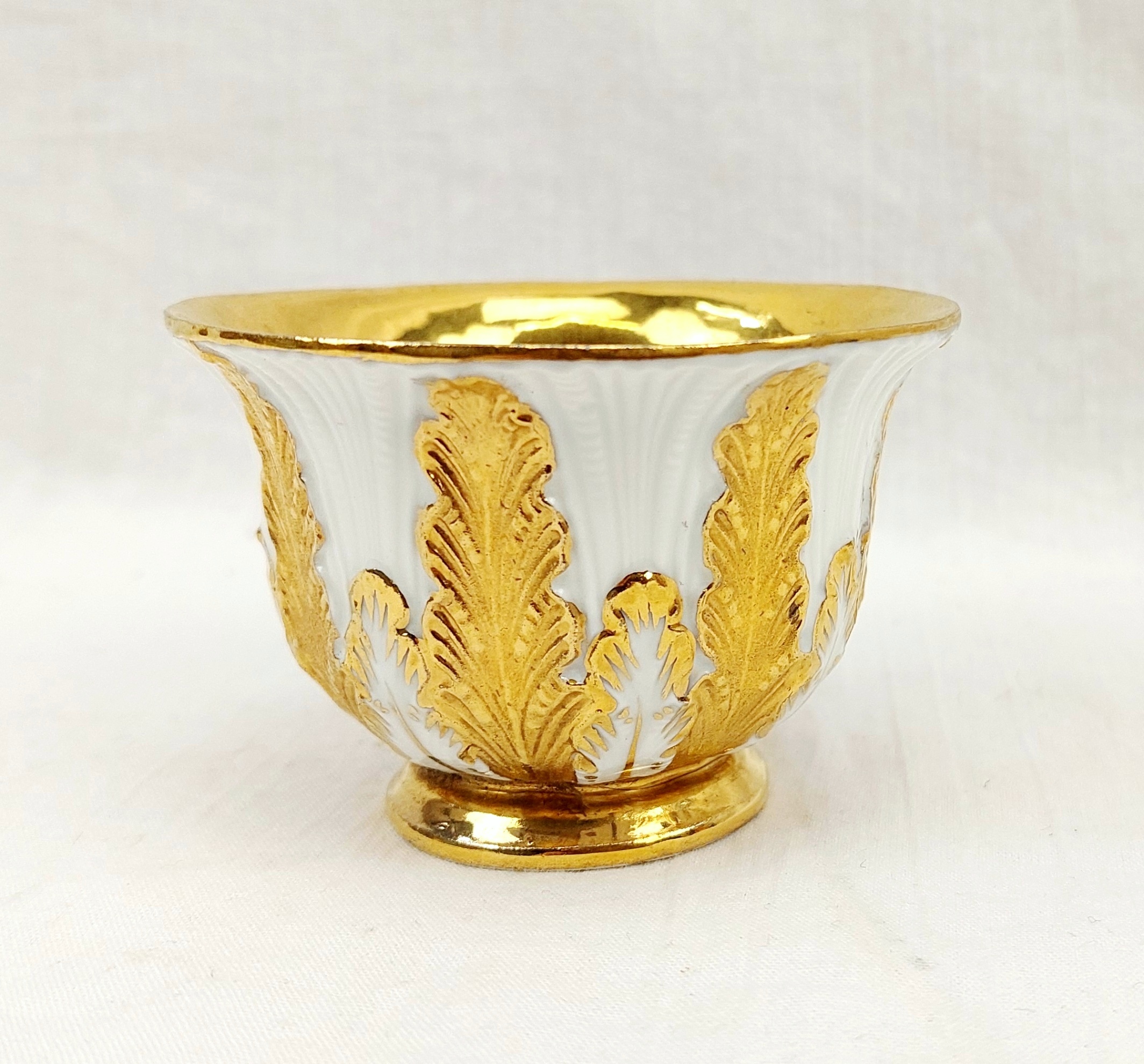 Circa 1880 - 1900 Meissen Acanthus Leaf Porcelain Cup And Saucer 7