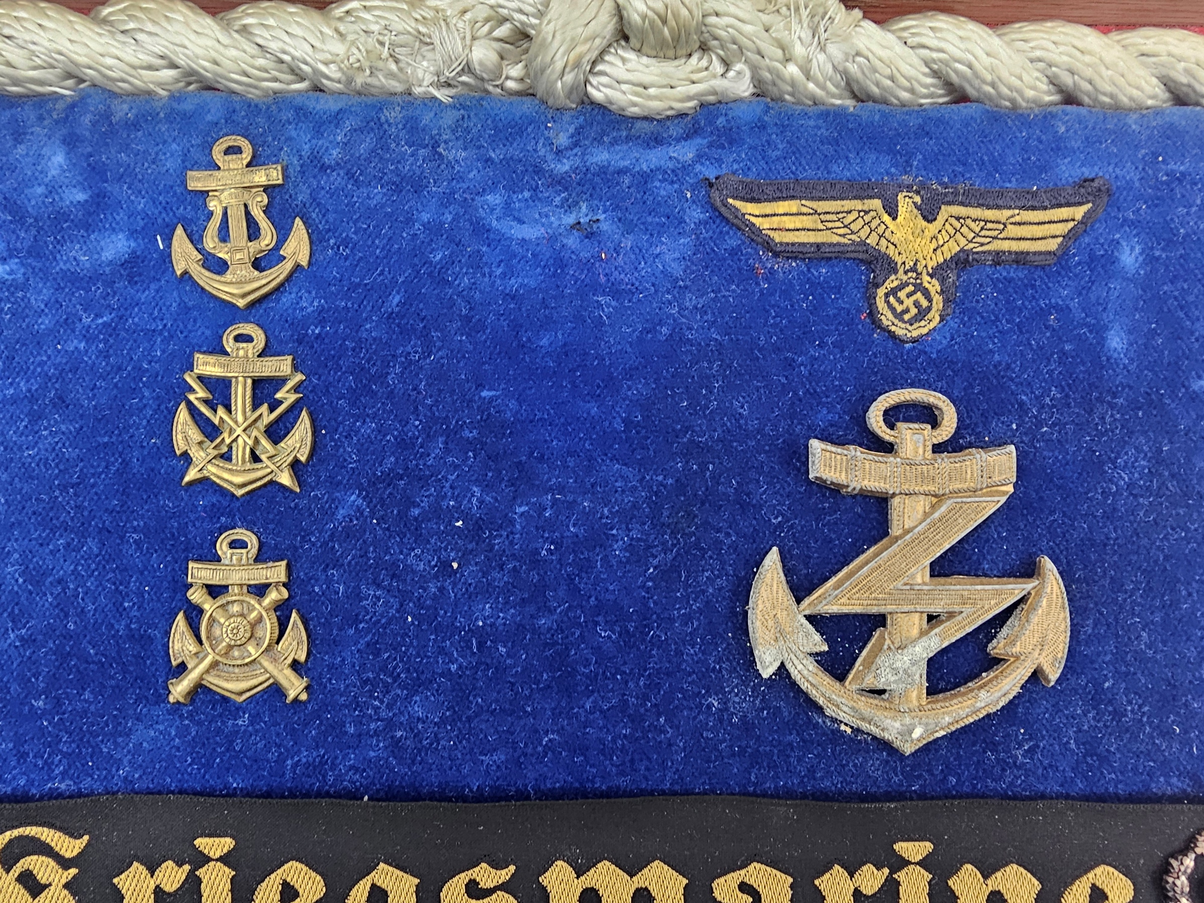 Framed Display Of WW2 German Kriegsmarine Buttons Badges Etc 6