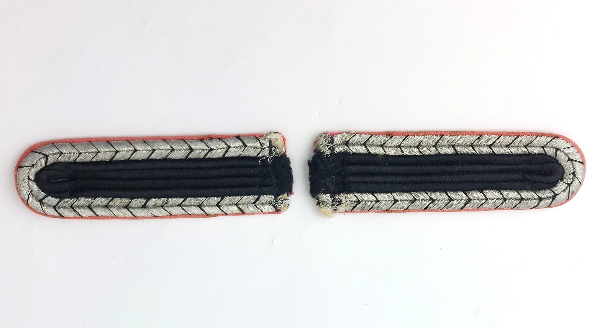 German, WWII, Feuerschutzpolizei (Fire Protection Police) Wachtmeister Shoulder Boards, Pink Waf (1)