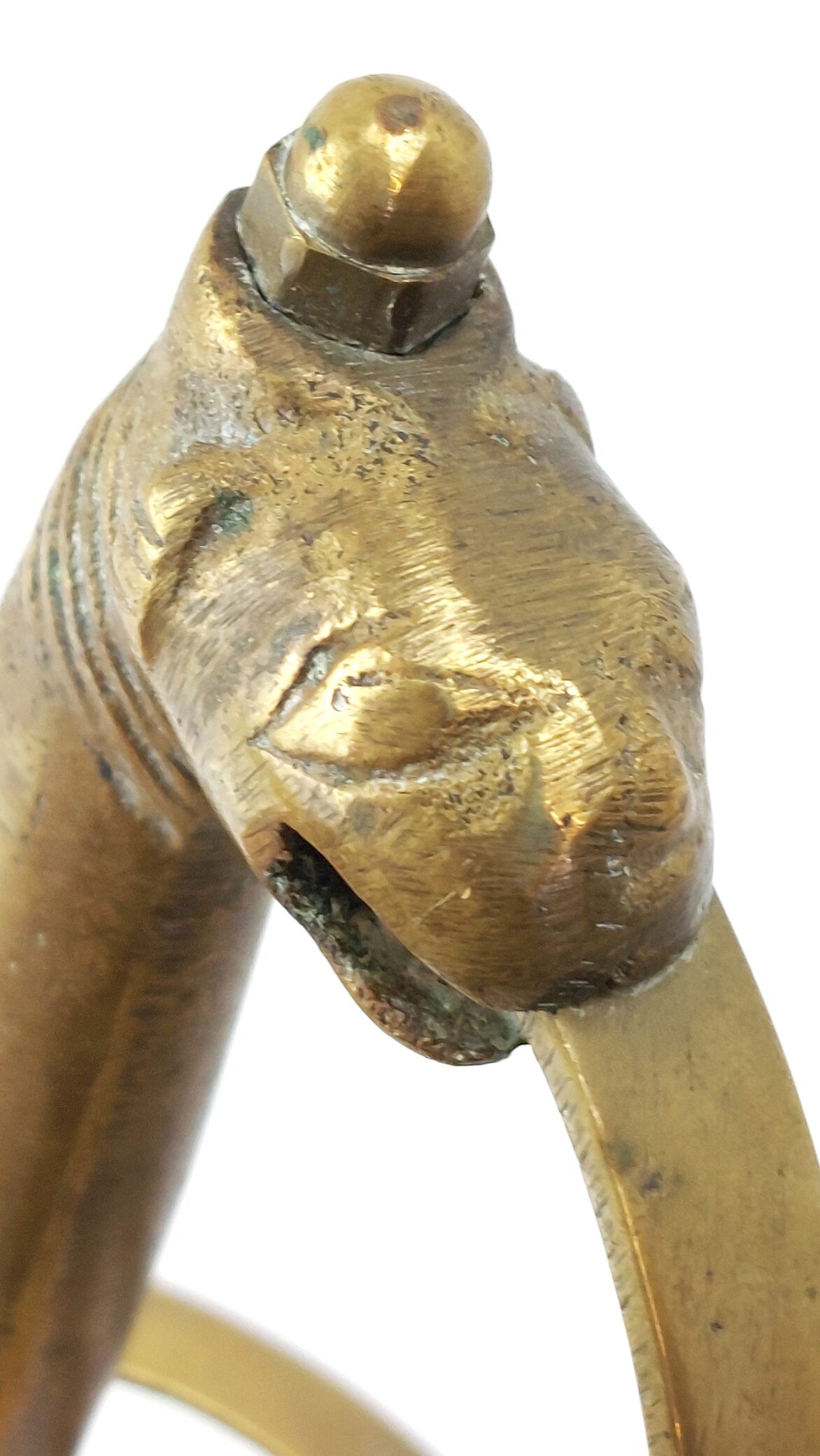 India, Late 20th Century, Ceremonial Talwar Dagger with Camel Head Hilt and Velvet Covered Scabbard (16)