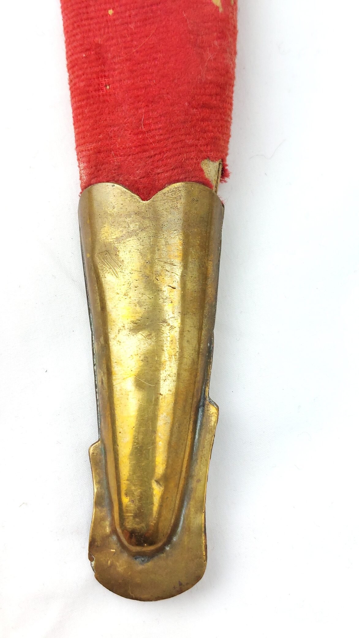 India, Late 20th Century, Ceremonial Talwar Dagger with Camel Head Hilt and Velvet Covered Scabbard (22)