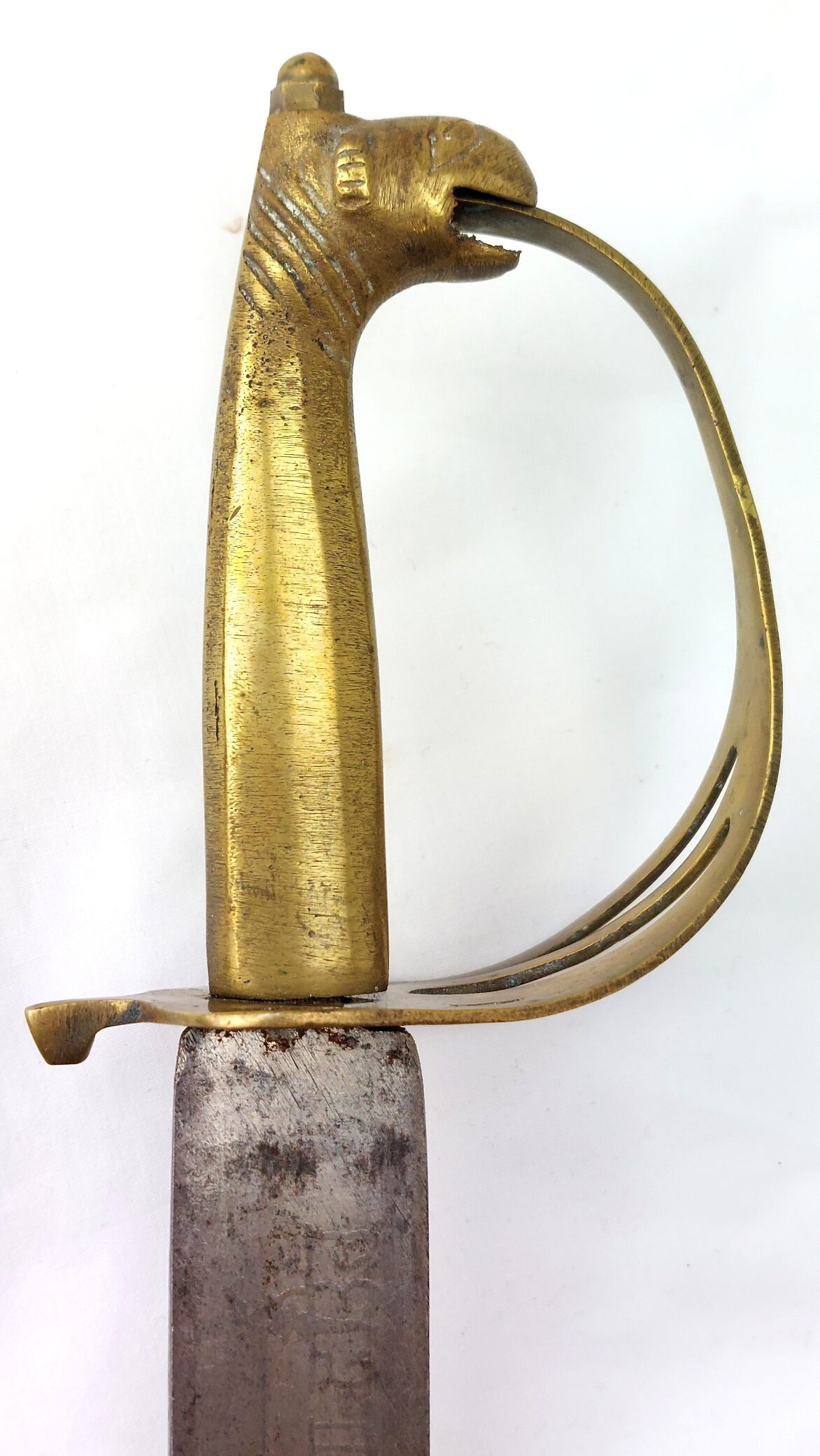 India, Late 20th Century, Ceremonial Talwar Dagger with Camel Head Hilt and Velvet Covered Scabbard (3)