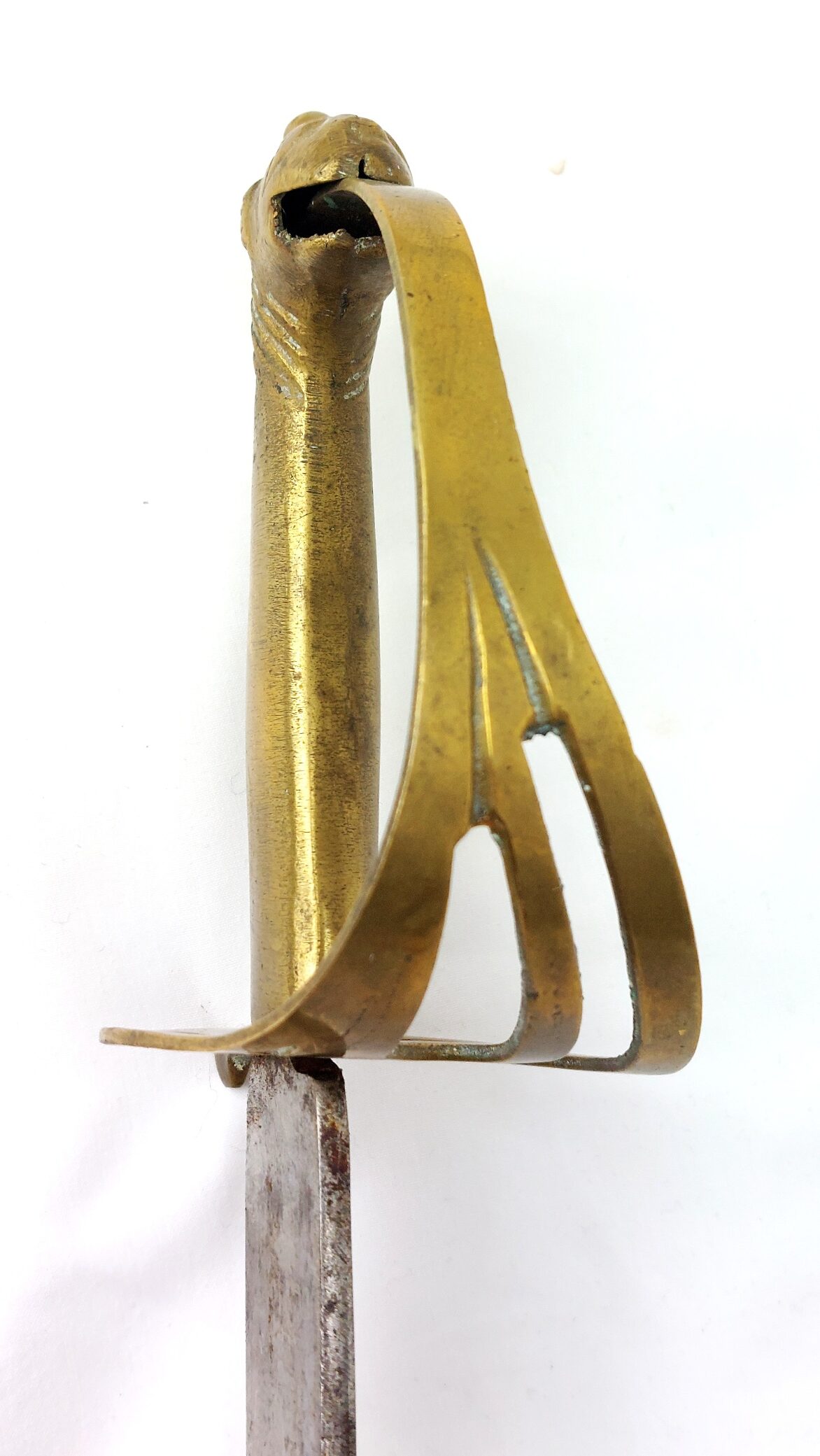 India, Late 20th Century, Ceremonial Talwar Dagger with Camel Head Hilt and Velvet Covered Scabbard (4)