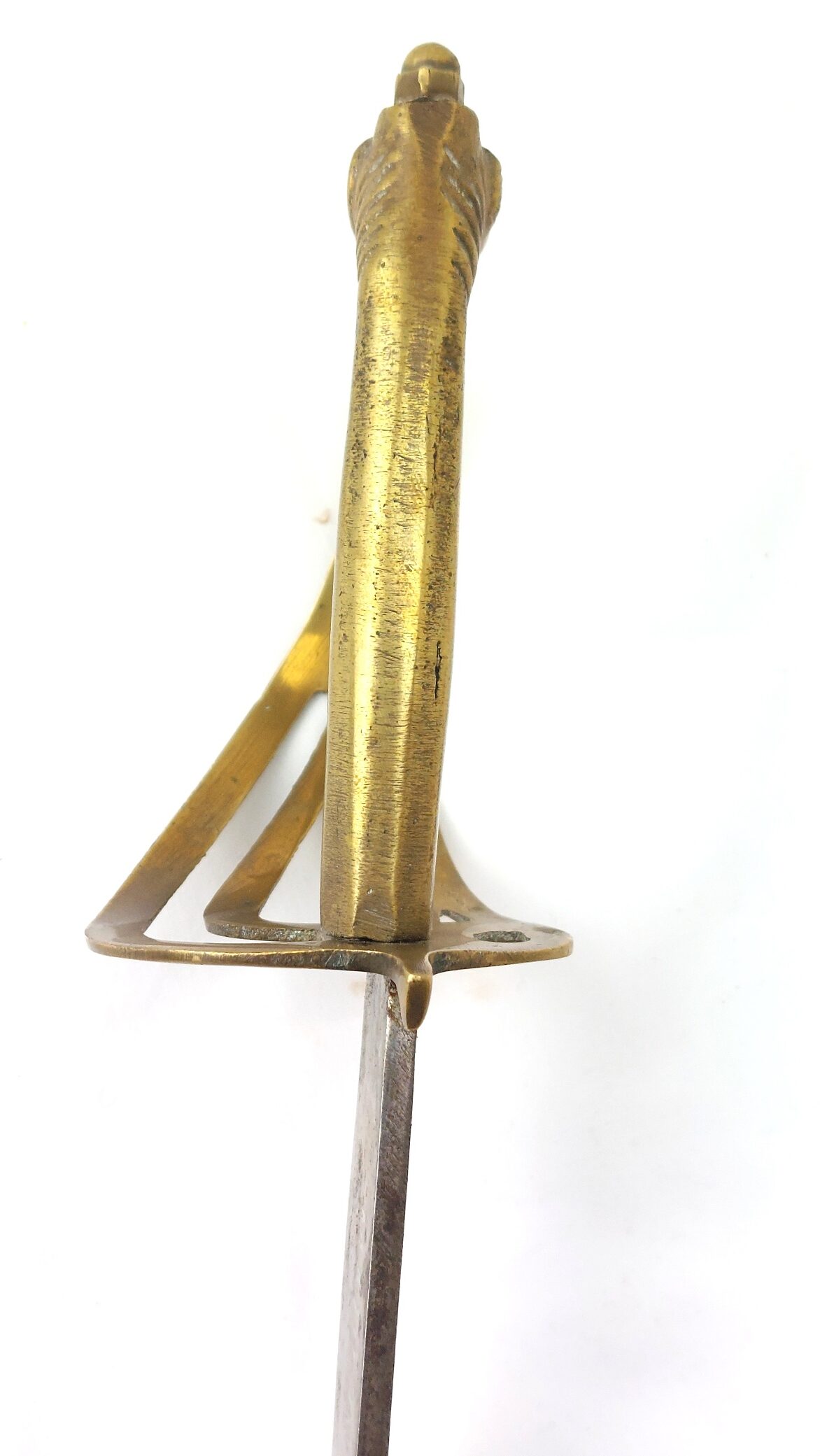 India, Late 20th Century, Ceremonial Talwar Dagger with Camel Head Hilt and Velvet Covered Scabbard (6)