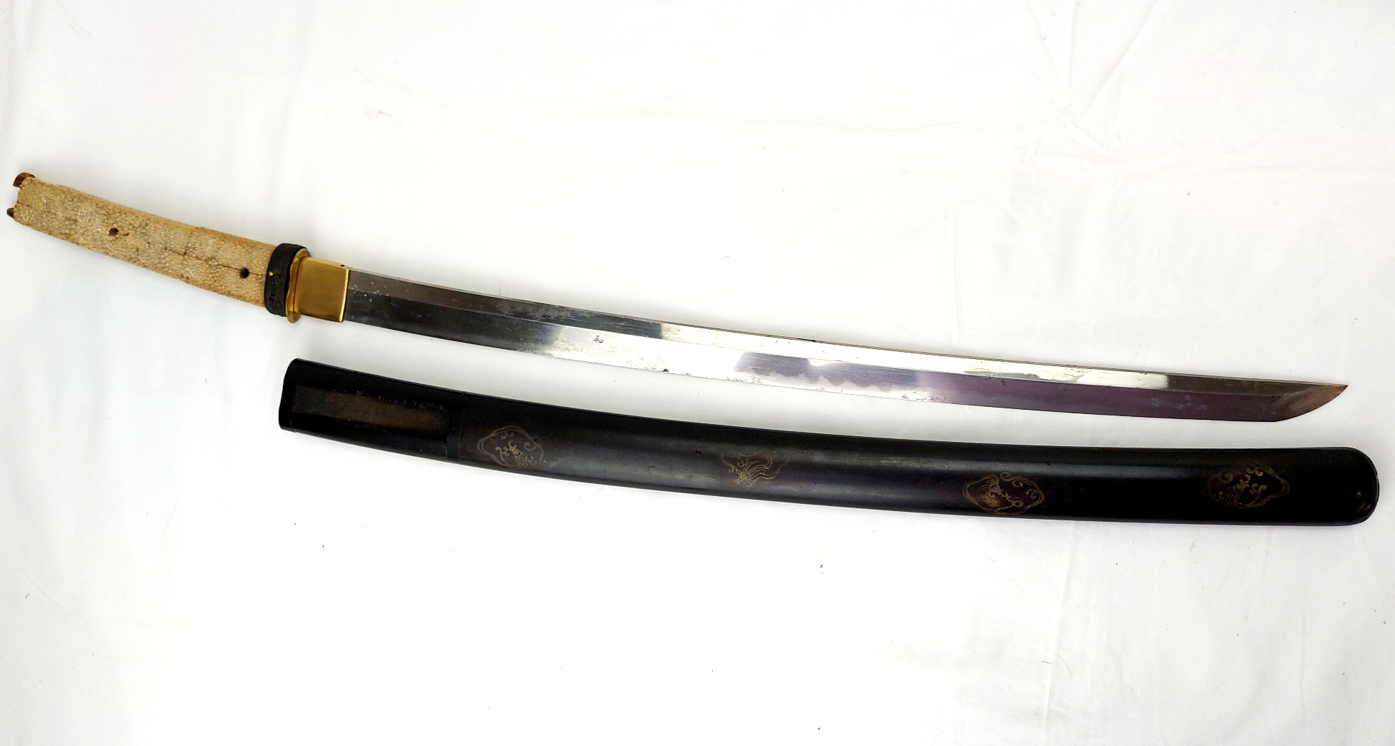 Japanese, Edo Period Wakizashi (Incomplete) with Decorated Koshirae, Stingray Skin Tsuka and Lacquer (1)