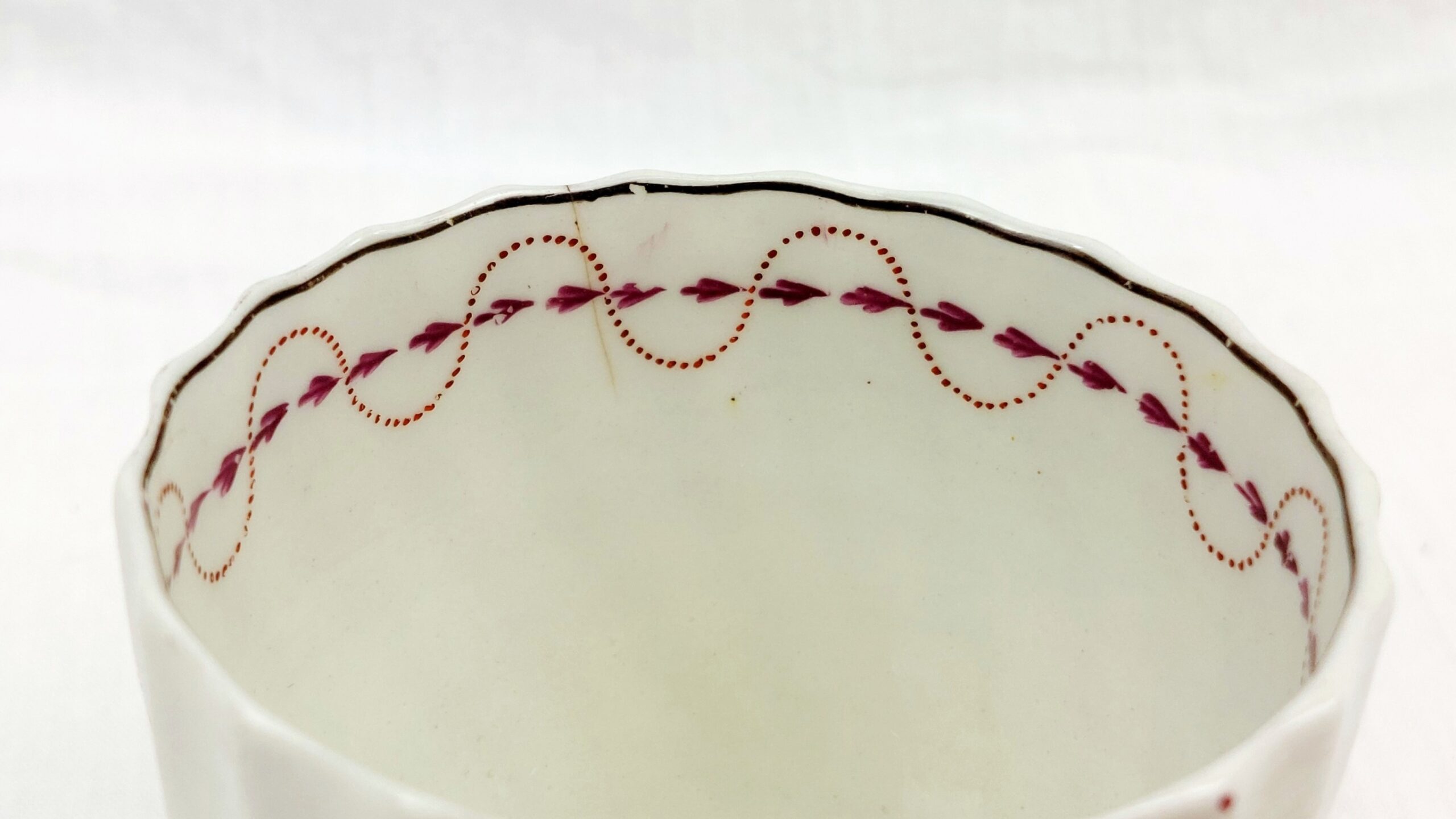 c1790 A & E Keeling Factory X Porcelain Floral Fluted Coffee Cup 6