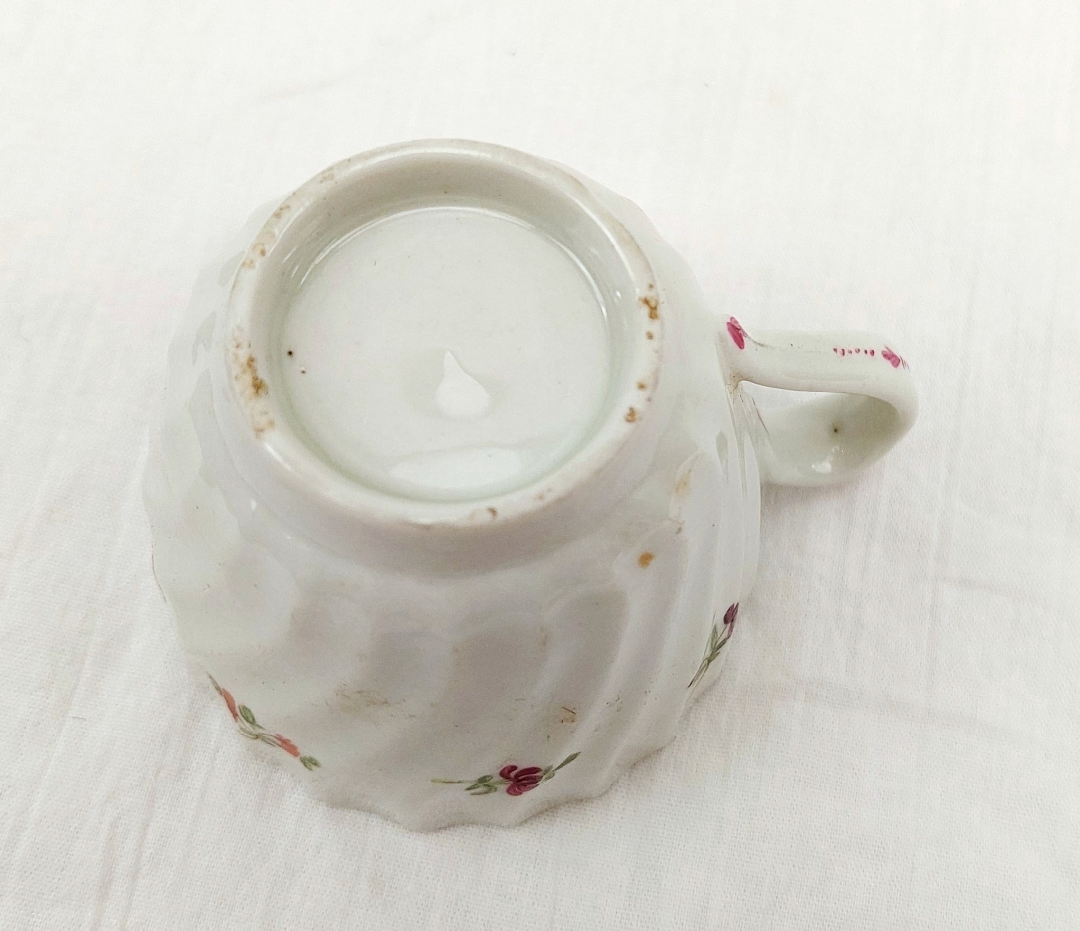 c1790 A & E Keeling Factory X Porcelain Floral Fluted Coffee Cup 8