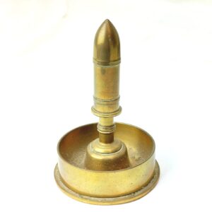 Austria / Austro-Hungarian, WWI–Post-War Era, Trench Art Petrol Table Lighter & Ashtray, ENZ / Enzesfelder Metallwerk Artillery Case