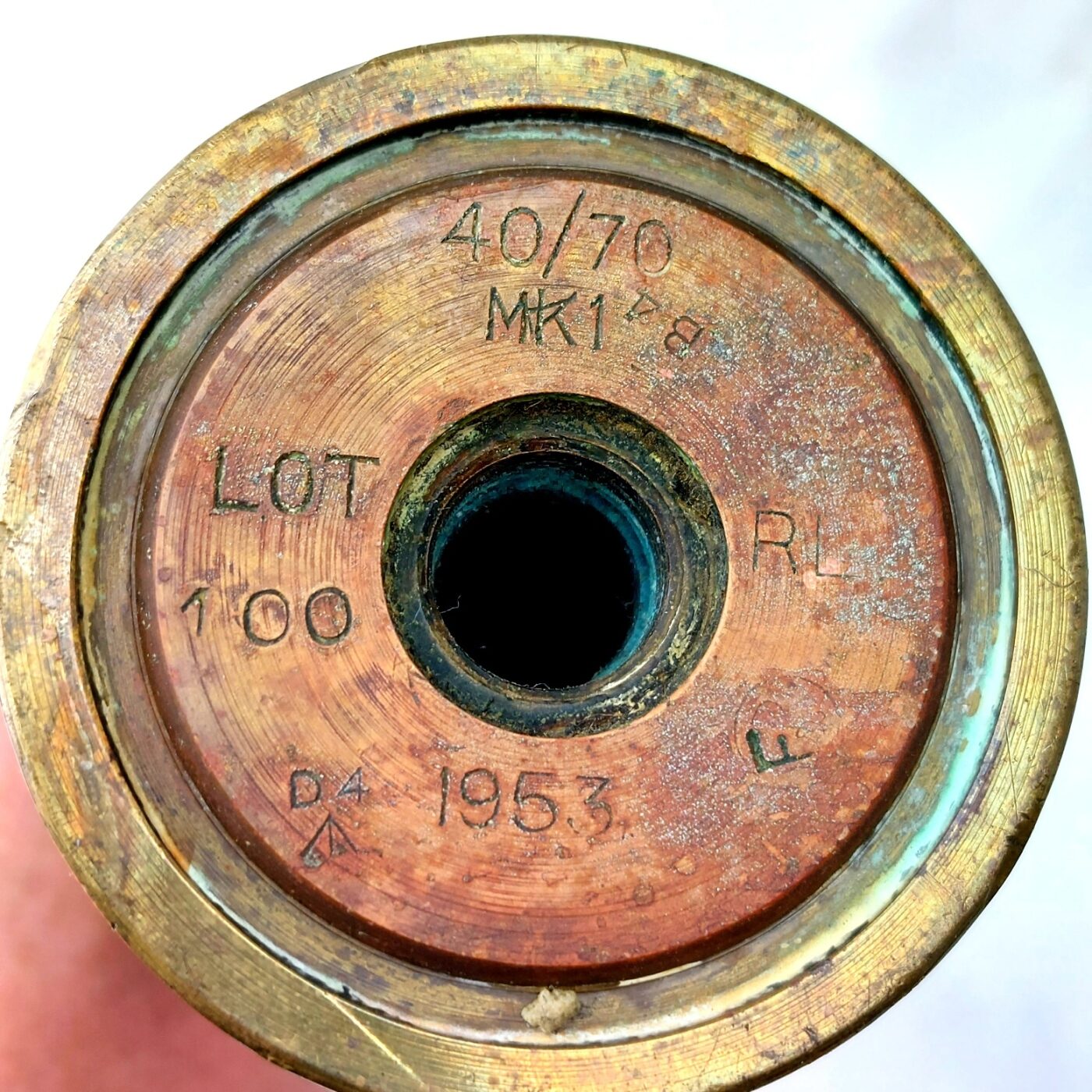British, 1953, 40mm Bofors L70 Mk I Brass Cartridge Case, Royal Laboratory RL (5)