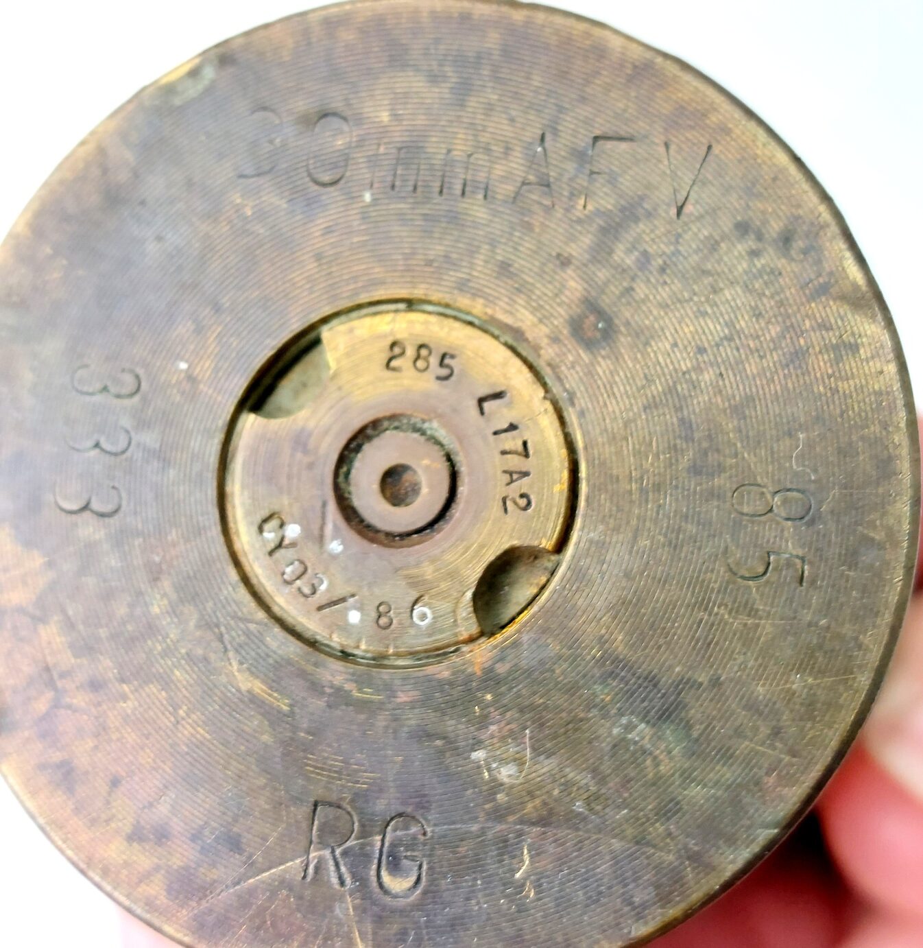 British, Dated 198586, 30mm AFV RARDEN Round, RG Radway Green CY Chorley, Inert (5)