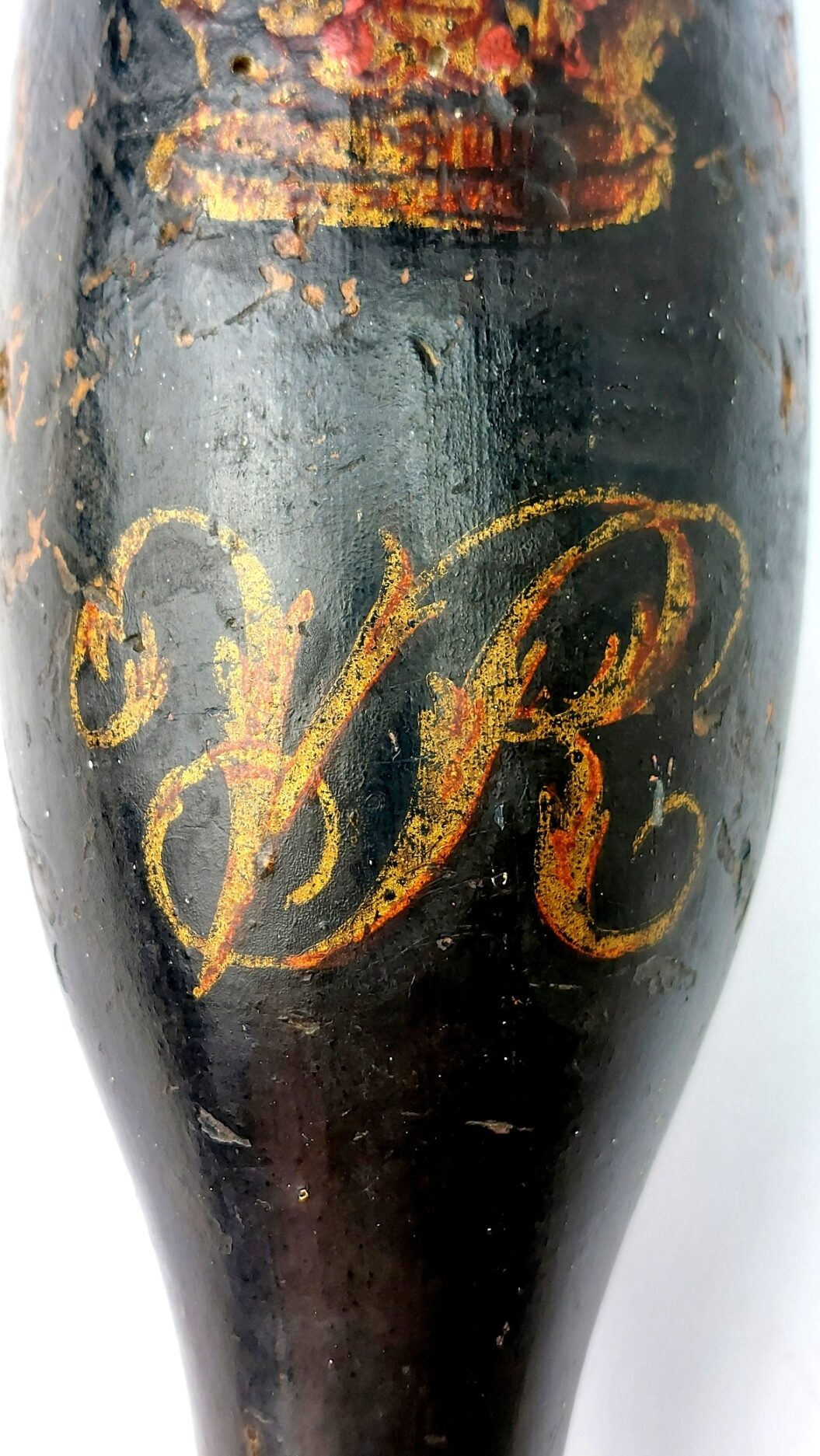 British, Victorian Era, Police or Naval Press Gang Type Weighted Wooden Kosh Cosh, Queen Victoria “VR” Crowned Cipher, Initialled “SJ” (8)