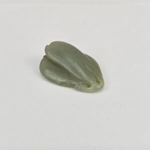 Chinese Carved Celadon and Russet Nephrite Jade Pendant Double Peach Group, Qing Dynasty or Earlier
