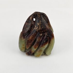 Chinese Nephrite Jade Carving of a Buddha's Hand Citron with Leaves, Possibly Ming Dynasty, Pre-18th Century