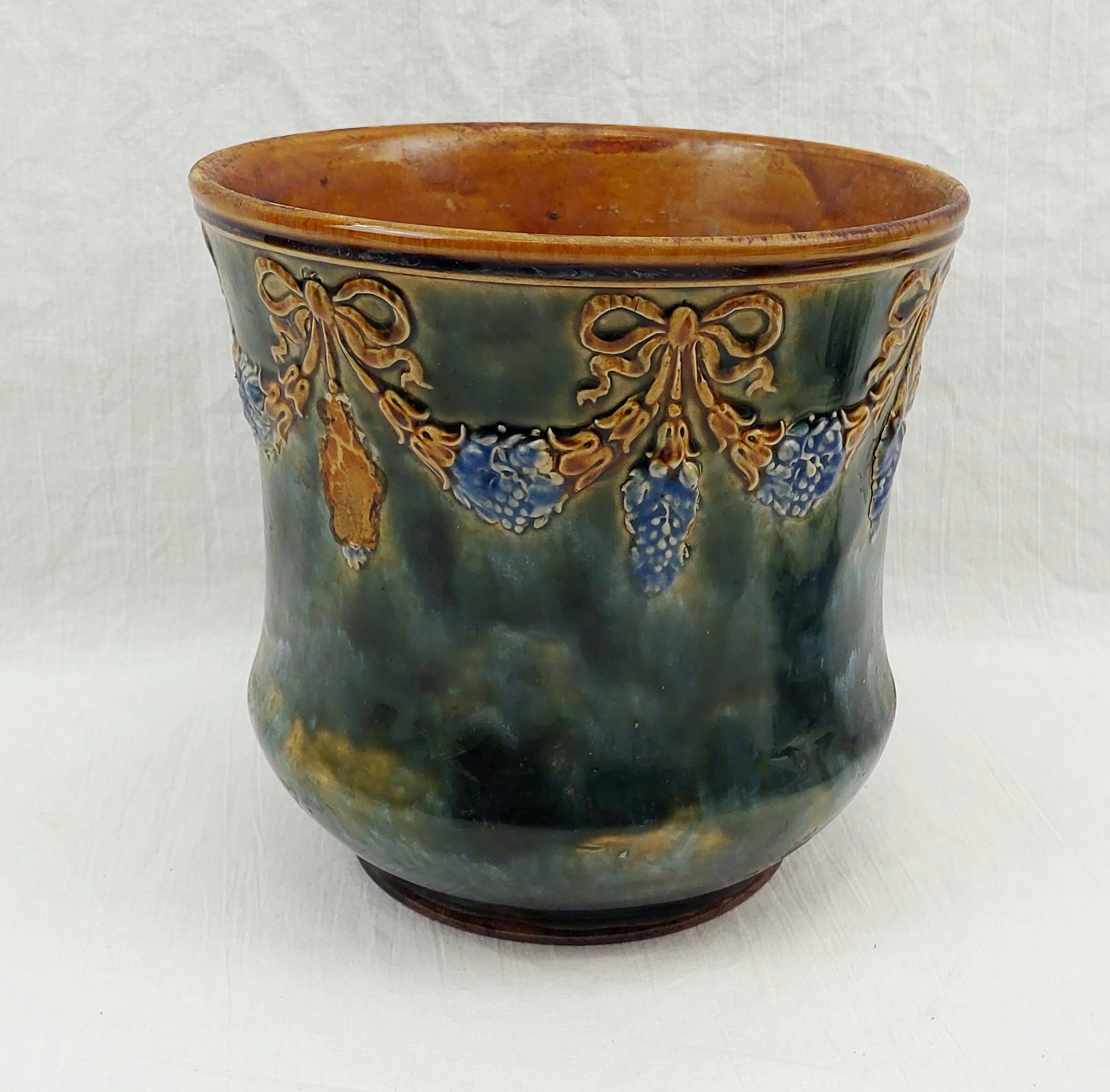 JA_1511242505 - c1900 Royal Doulton Stoneware Jardiniere (3)