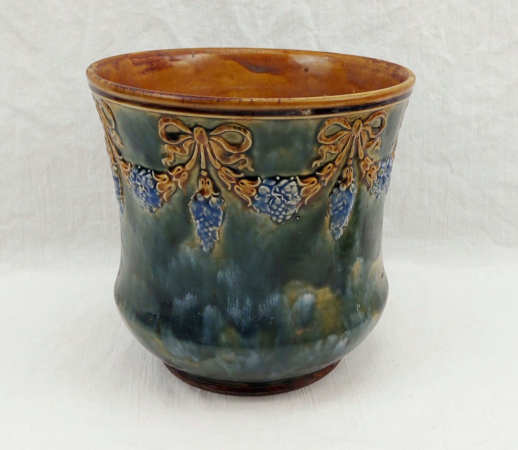 JA_1511242505 - c1900 Royal Doulton Stoneware Jardiniere (4)