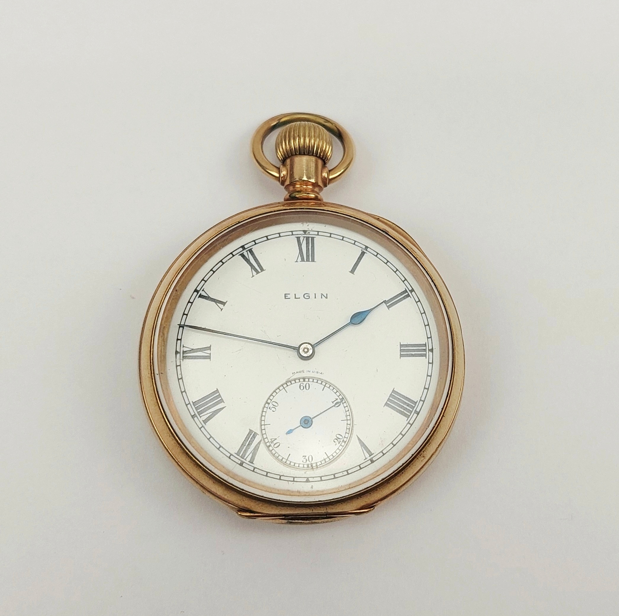 JA_6477242326 - c1920 Rolled Gold Top Wind Open Face Pocket Watch by Elgin (1)