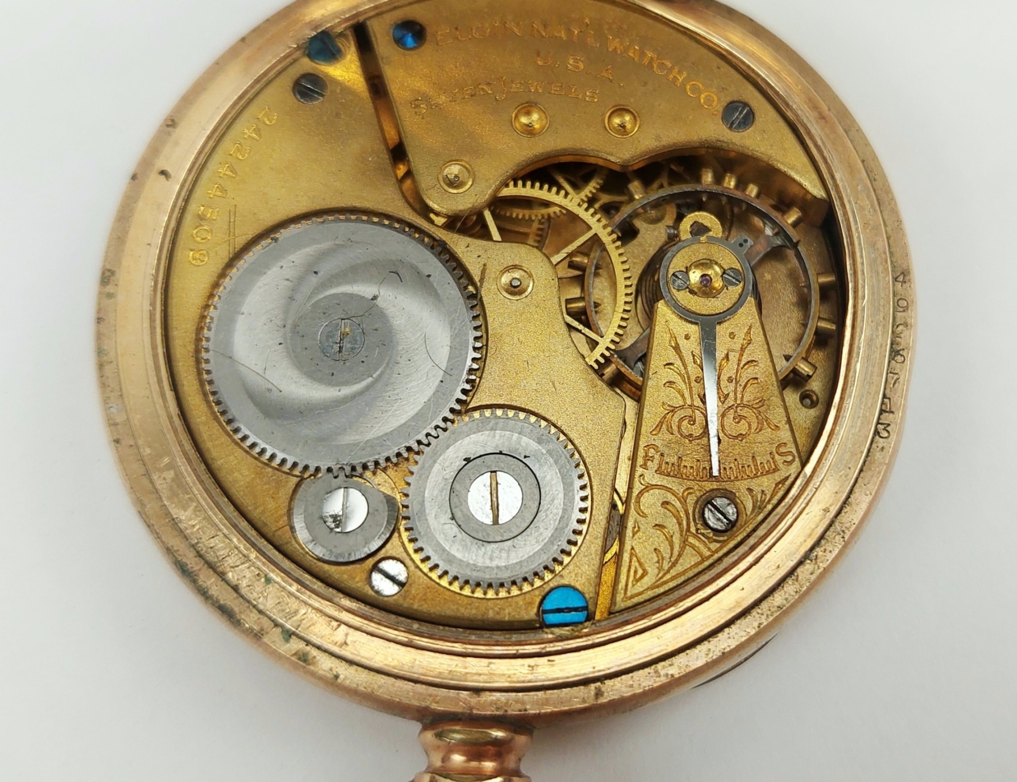 JA_6477242326 - c1920 Rolled Gold Top Wind Open Face Pocket Watch by Elgin (14)