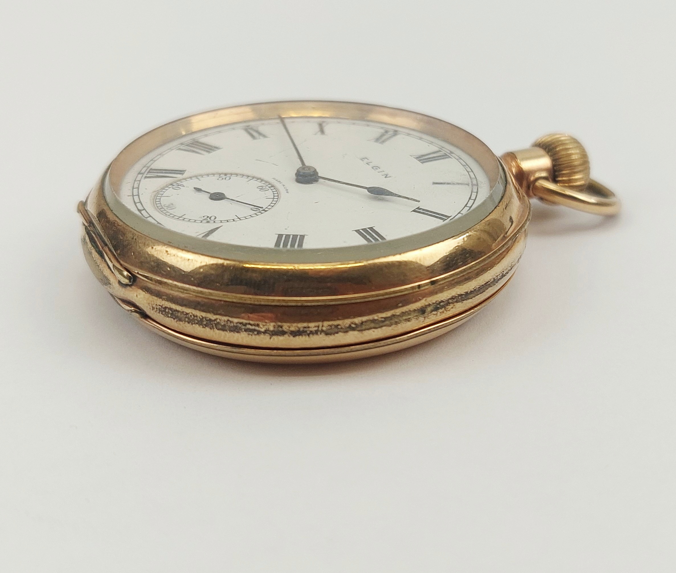 JA_6477242326 - c1920 Rolled Gold Top Wind Open Face Pocket Watch by Elgin (3)