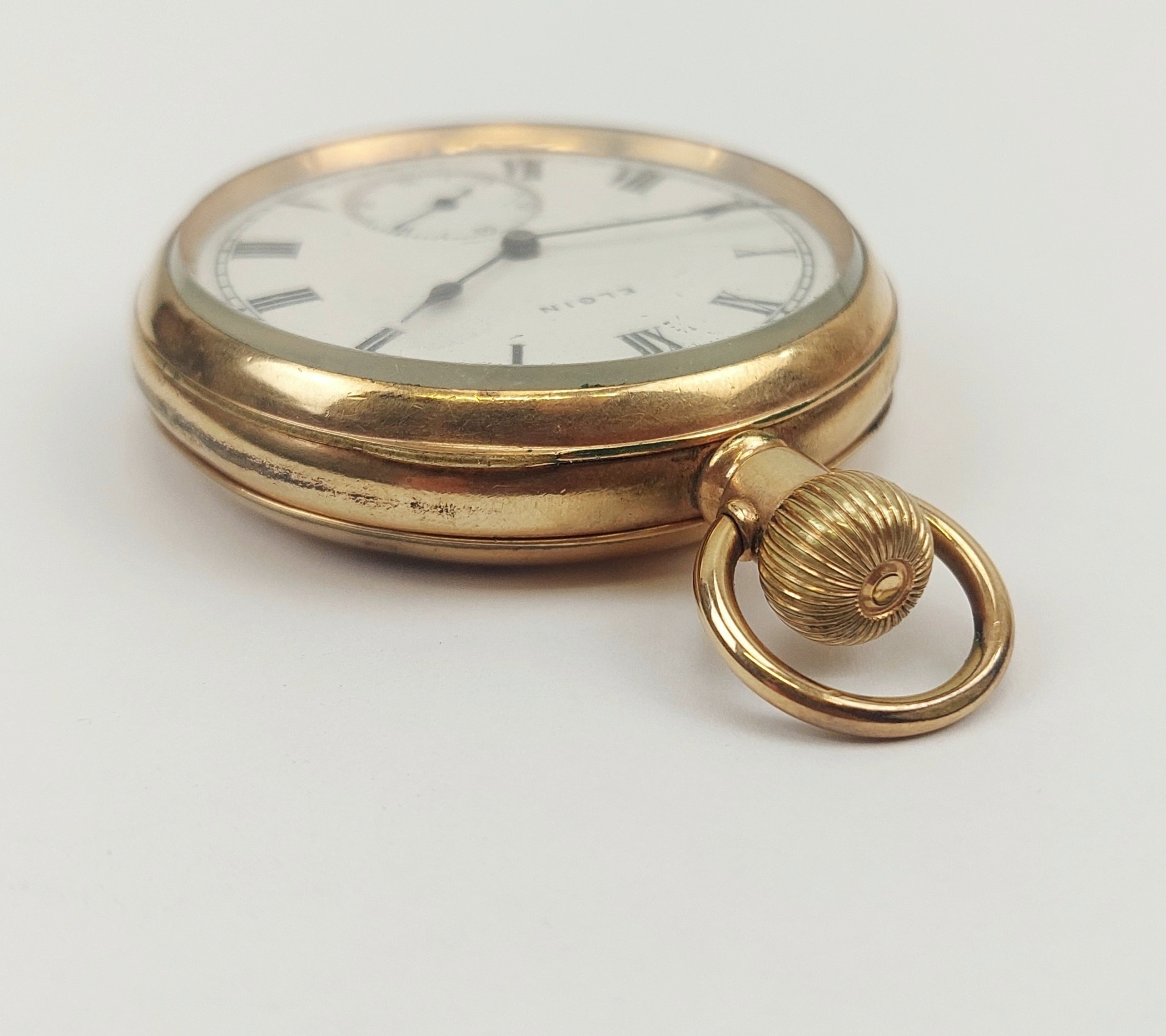 JA_6477242326 - c1920 Rolled Gold Top Wind Open Face Pocket Watch by Elgin (4)