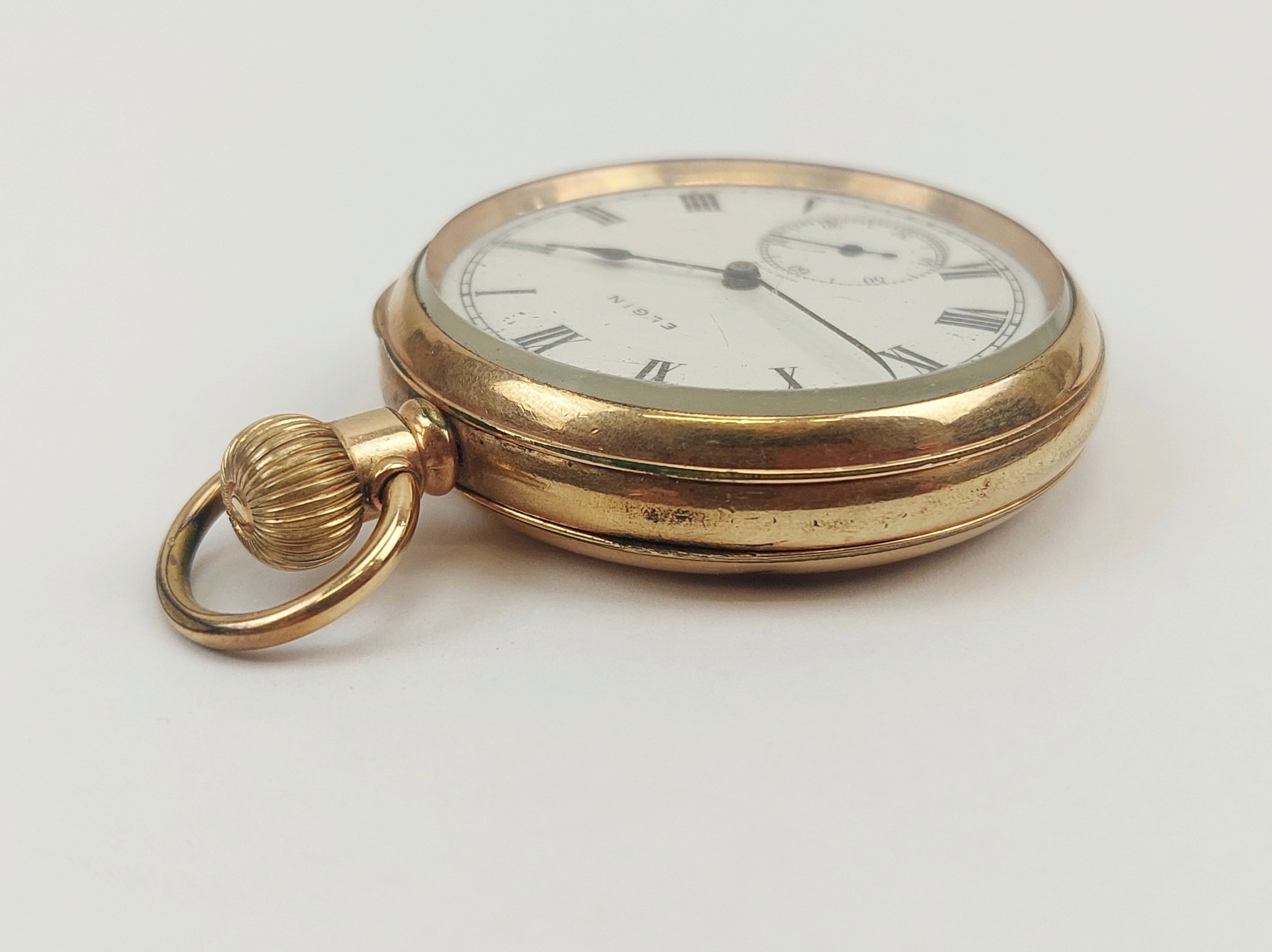 JA_6477242326 - c1920 Rolled Gold Top Wind Open Face Pocket Watch by Elgin (5)