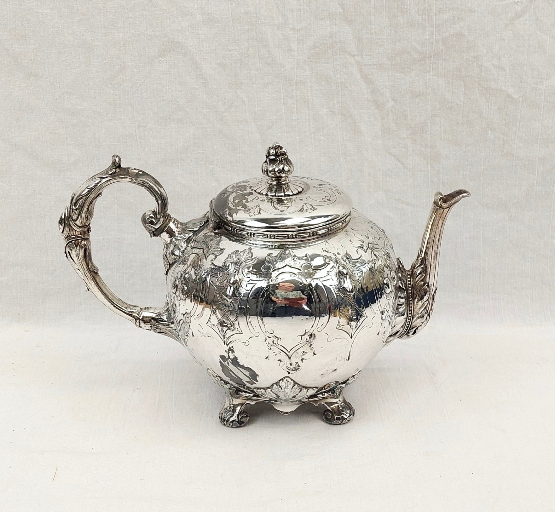 JA_7245243533 - Victorian Silver Plated Teapot by Skinner & Co (1)