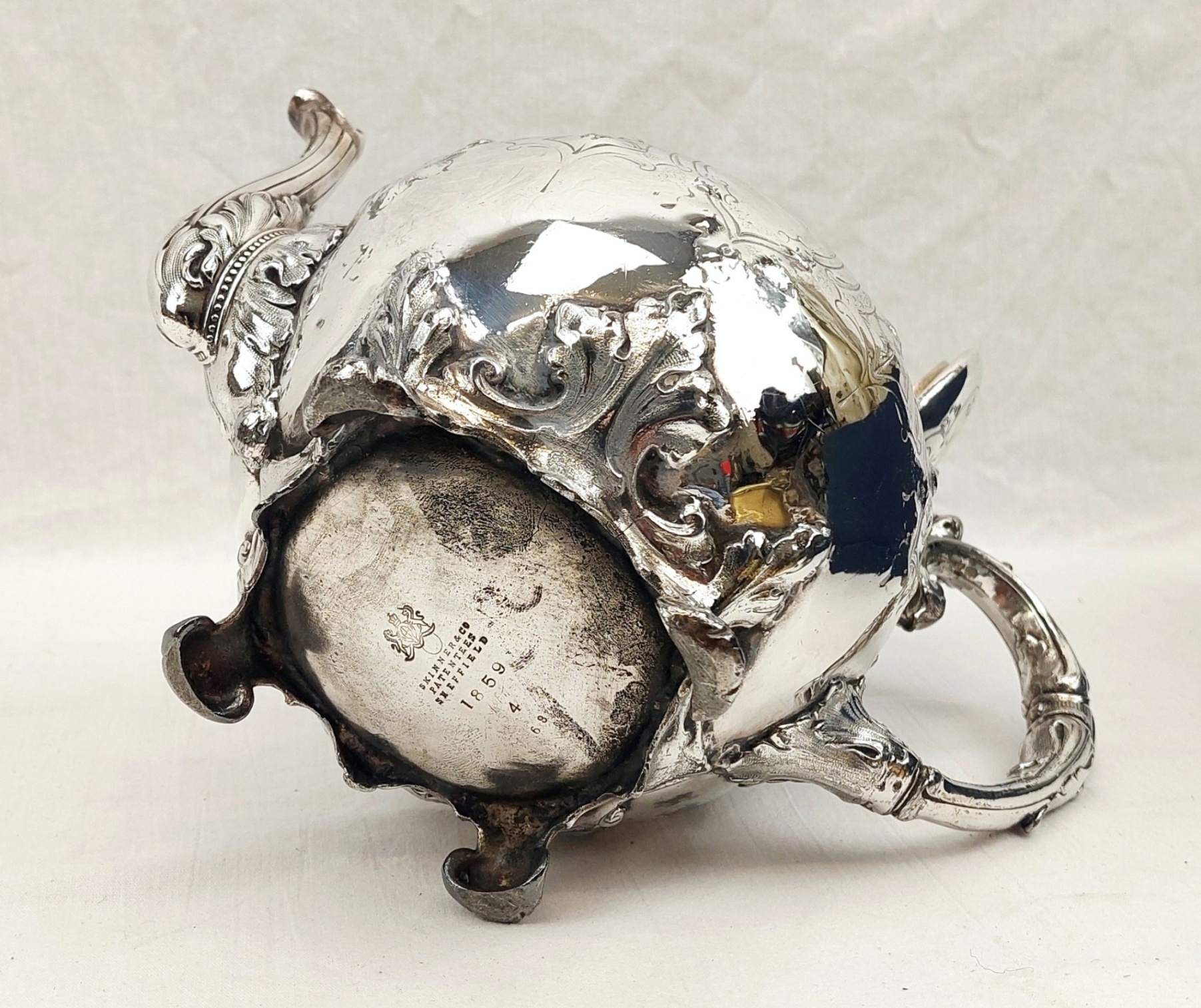 JA_7245243533 - Victorian Silver Plated Teapot by Skinner & Co (12)