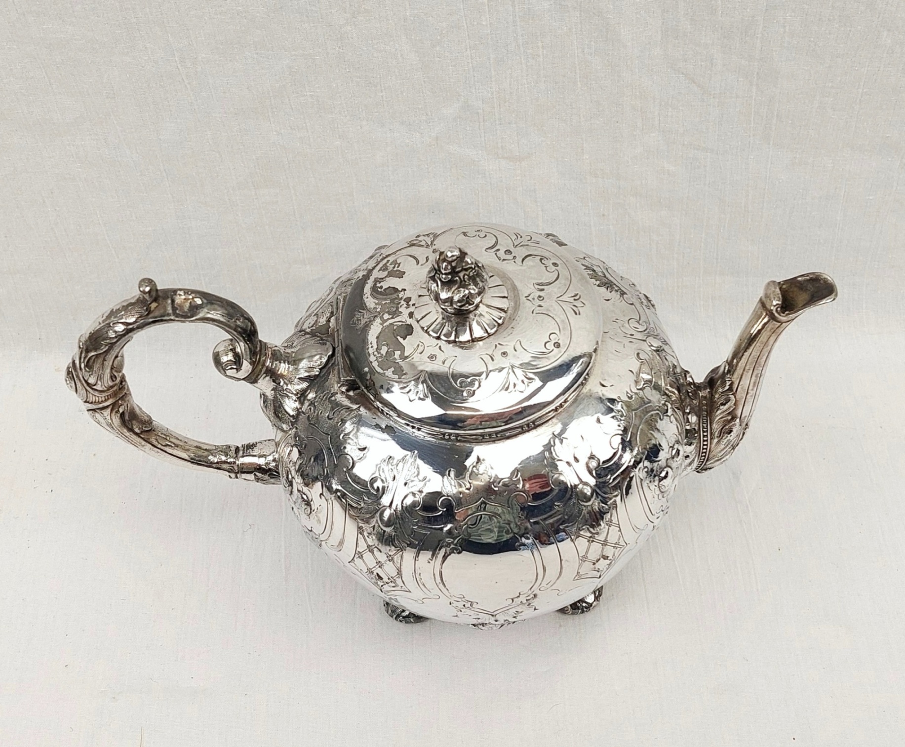 JA_7245243533 - Victorian Silver Plated Teapot by Skinner & Co (2)