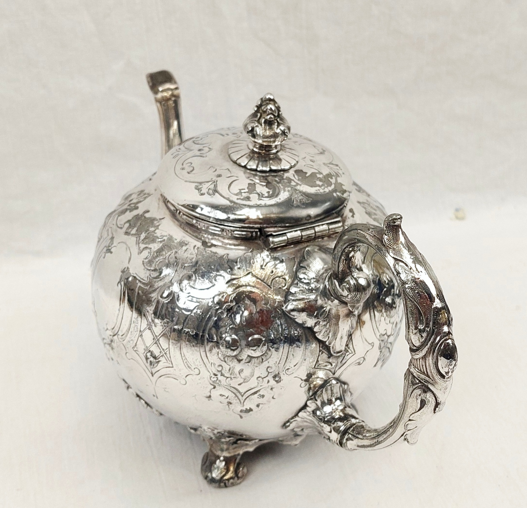JA_7245243533 - Victorian Silver Plated Teapot by Skinner & Co (7)