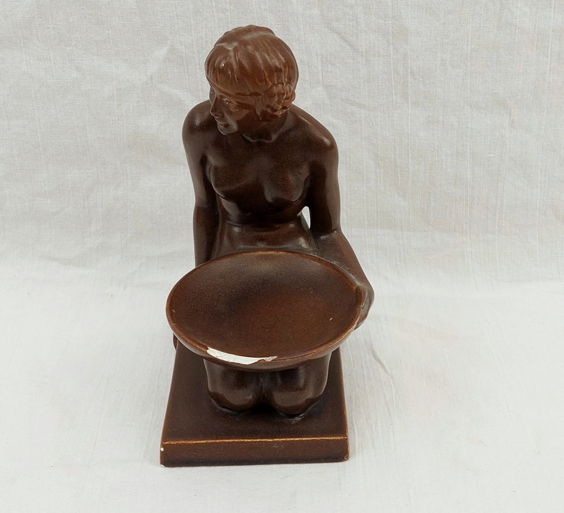 Plaster Art Deco Richards Tiles Advertising Lady Ashtray 3