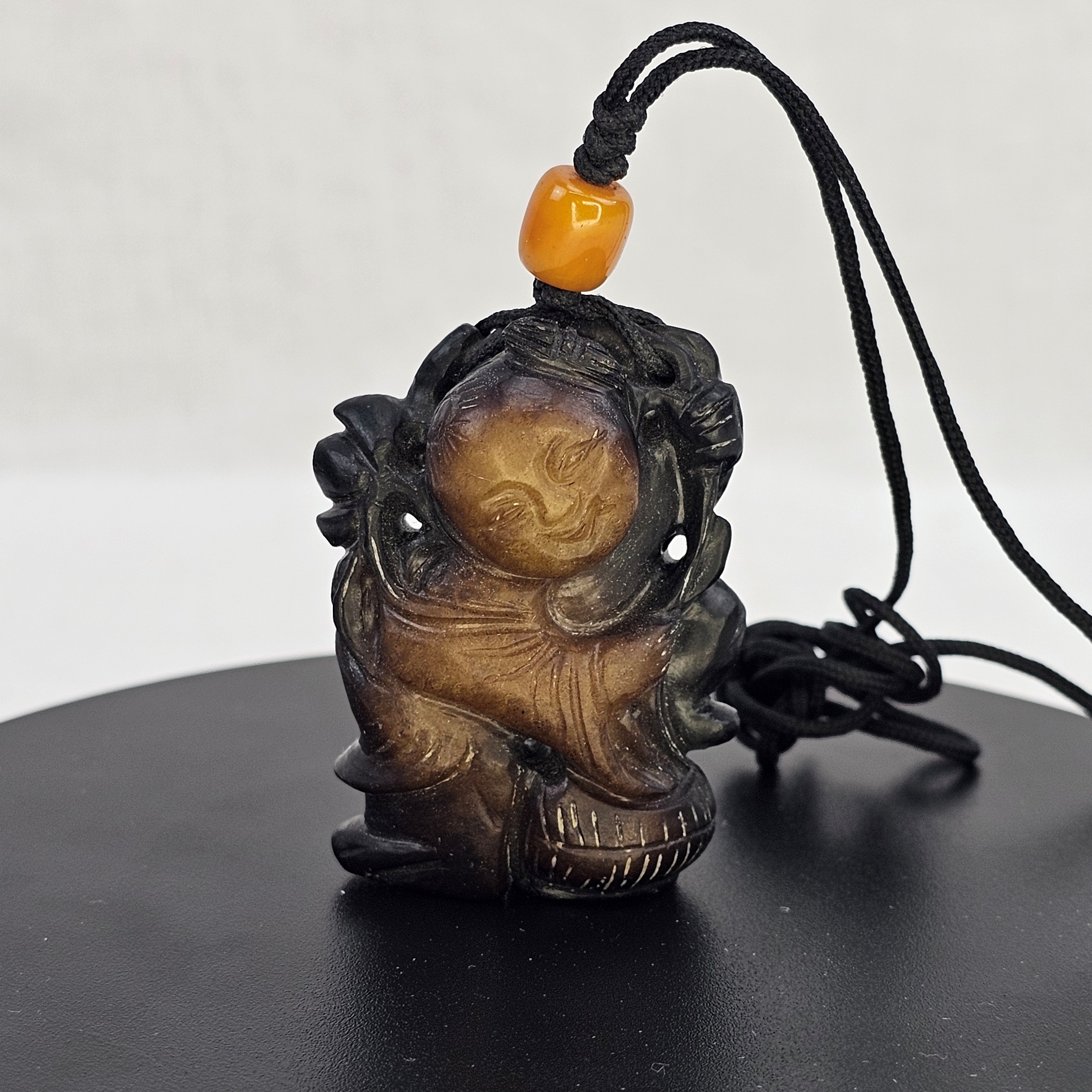 Qing Period Nephrite Jade Little Boy & Lotus Twig Carving (3)
