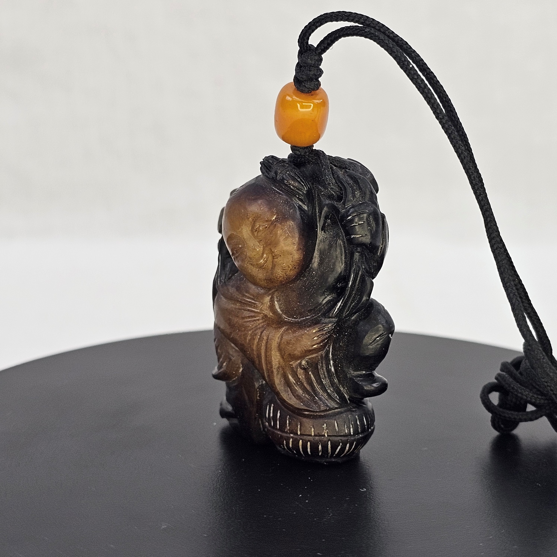 Qing Period Nephrite Jade Little Boy & Lotus Twig Carving (4)