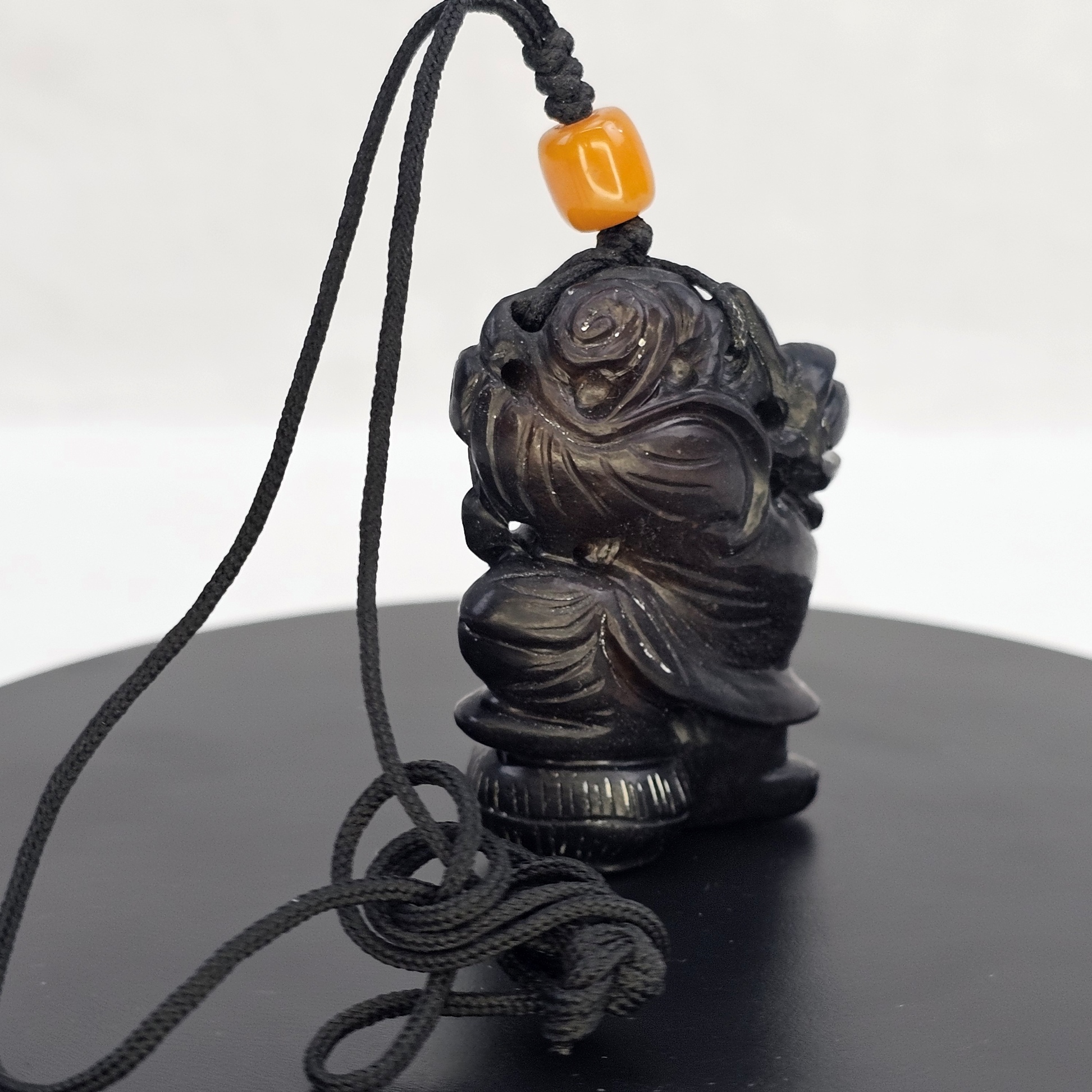 Qing Period Nephrite Jade Little Boy & Lotus Twig Carving (6)