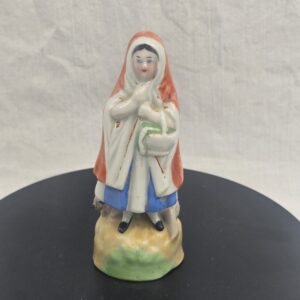 Victorian Staffordshire Pottery Figure of a Shepherdess (Bo Peep Type), circa 1850–1870