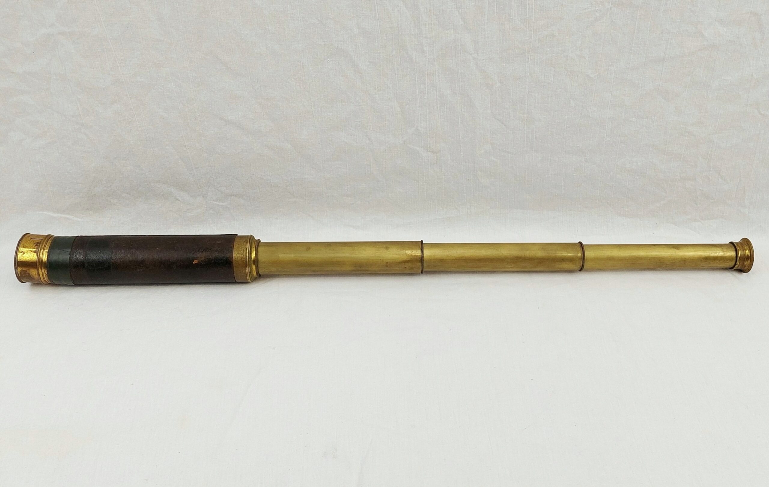 Victorian 3 Draw Leather Bound Brass Telescope 1