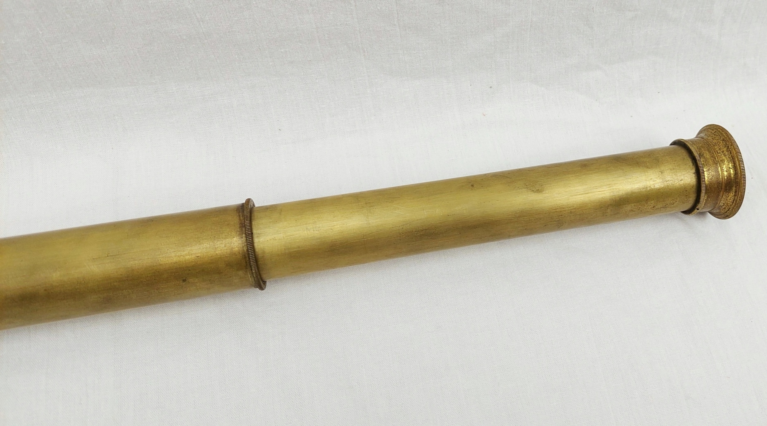 Victorian 3 Draw Leather Bound Brass Telescope 2