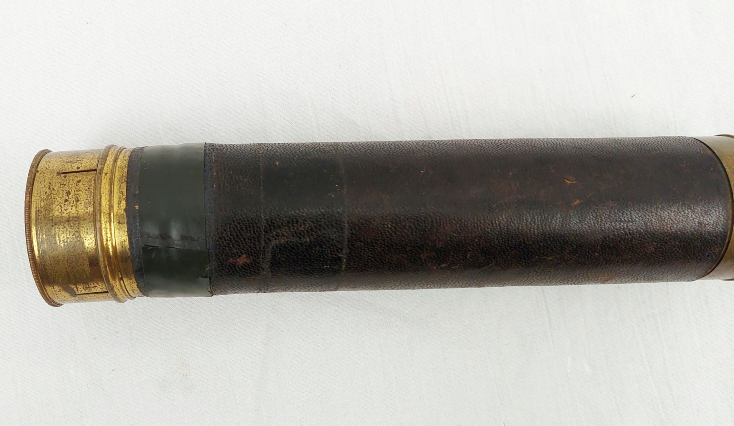 Victorian 3 Draw Leather Bound Brass Telescope 5