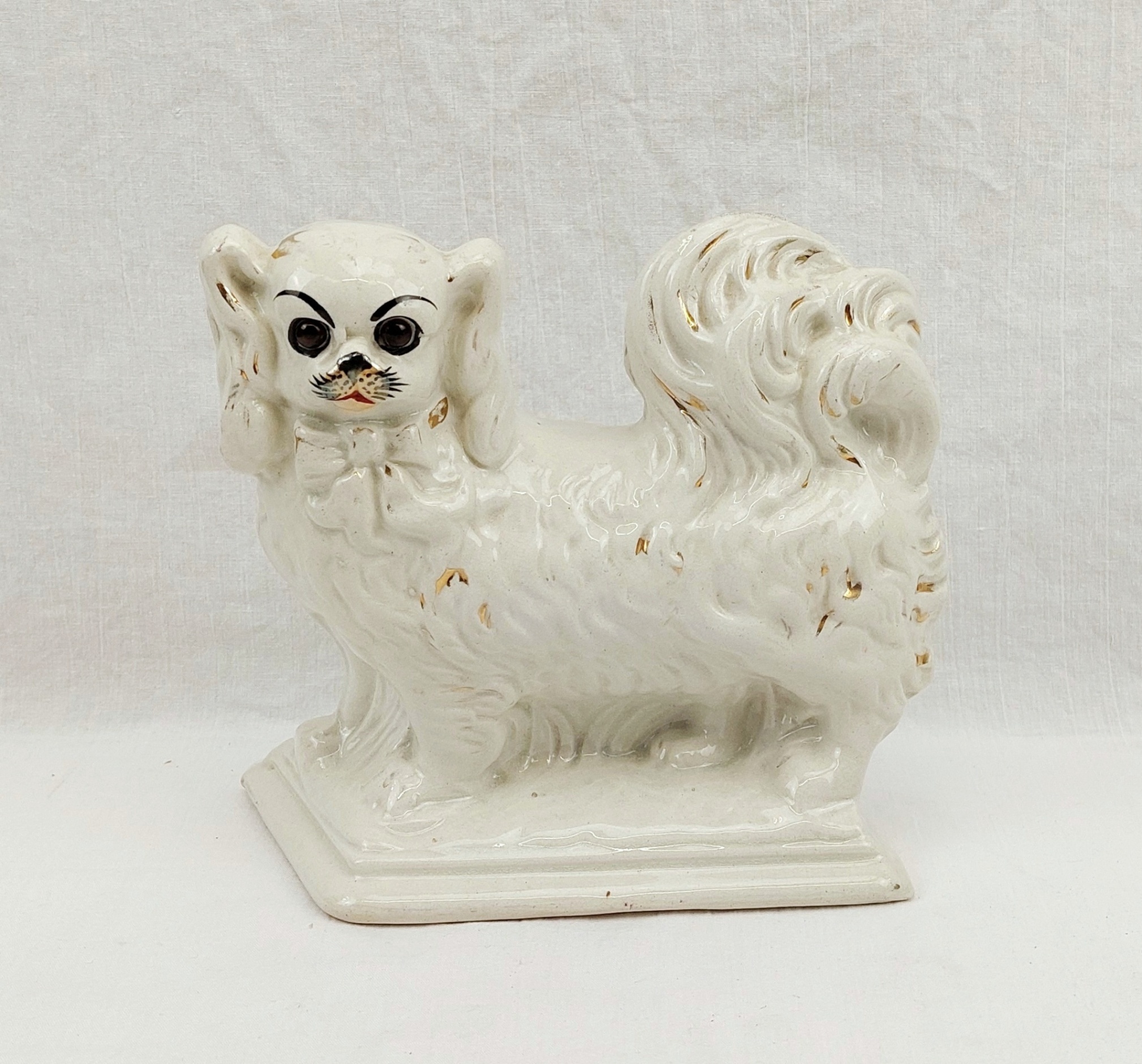 Antique Staffordshire Pekinese Wally Dog 1