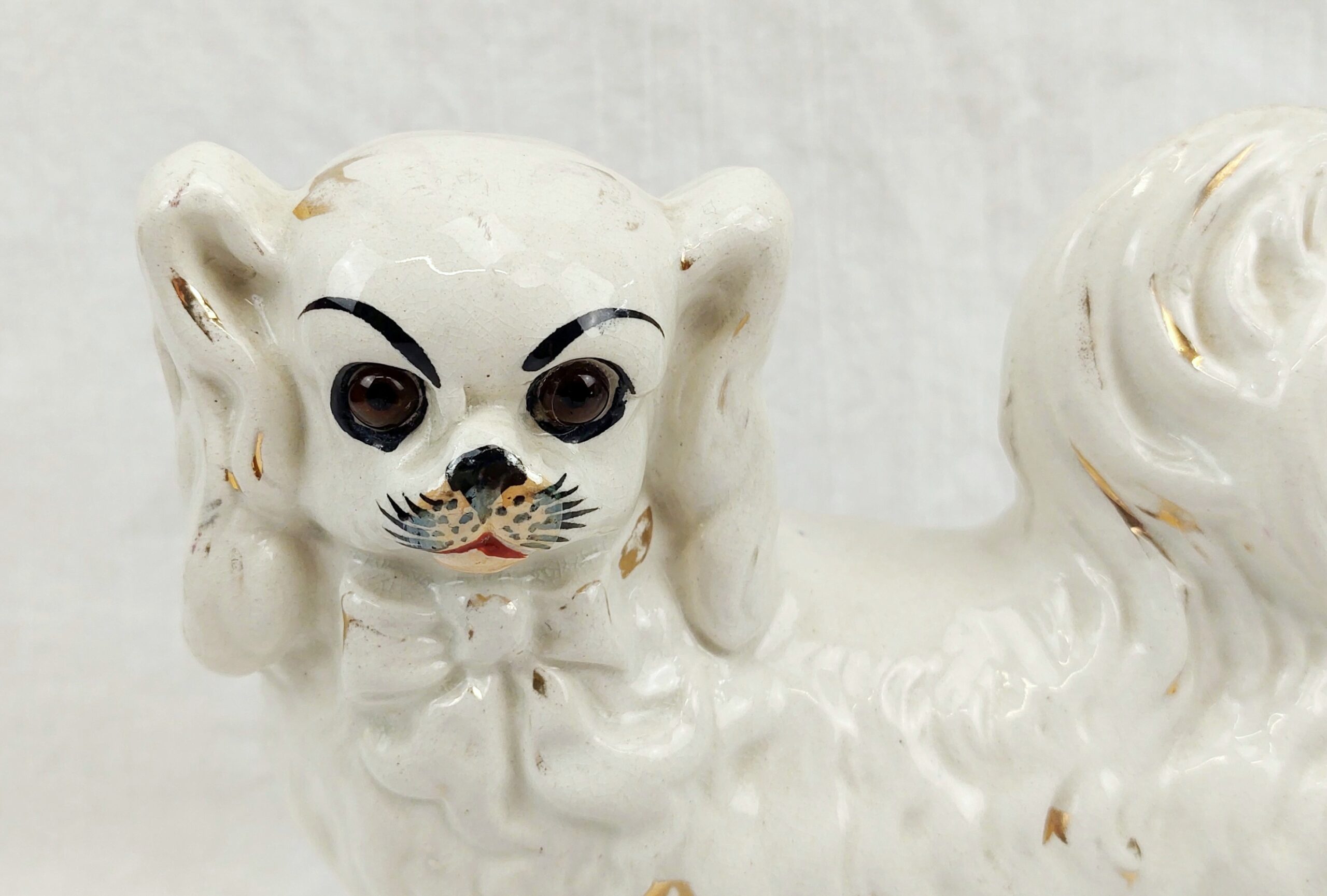 Antique Staffordshire Pekinese Wally Dog 2