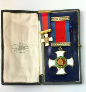British, George V Period, Distinguished Service Order (D.S.O.) Full-Size Dress Decoration with Matching Miniature, by Garrard & Co., in Original Fitted Case