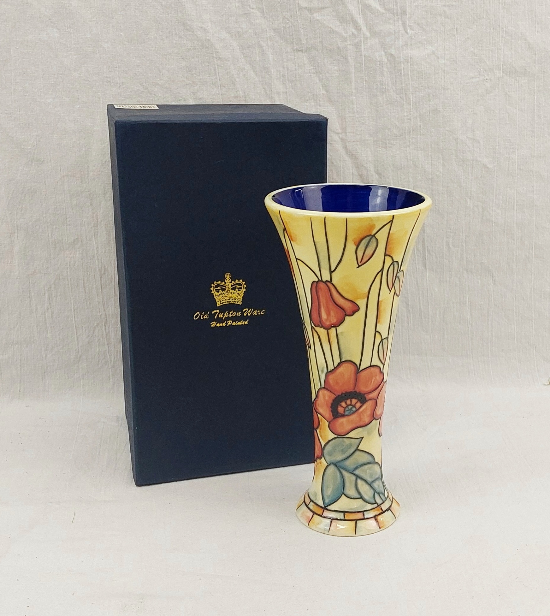 Boxed Old Tupton Ware Poppy Pattern Vase 1