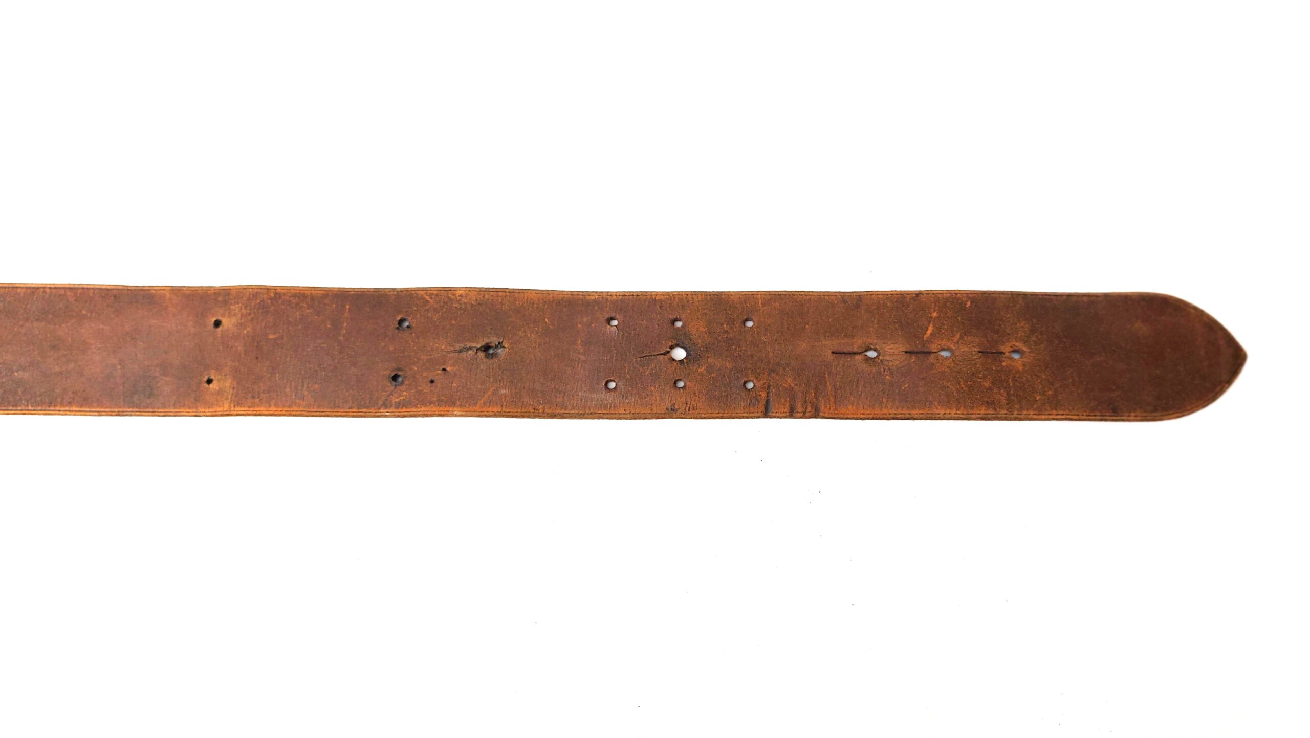 British, Early to Mid-20th Century, Leather Sam Browne Waist Belt Named to Captain G.N. Rayson, R. (4)