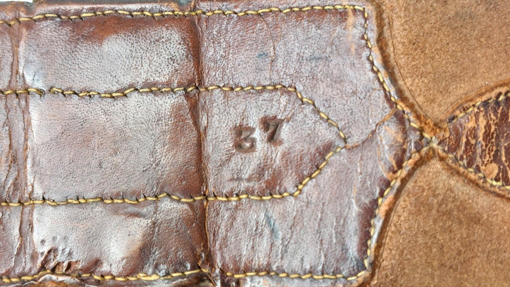 British, Early to Mid-20th Century, Leather Sam Browne Waist Belt Named to Captain G.N. Rayson, R. (8)